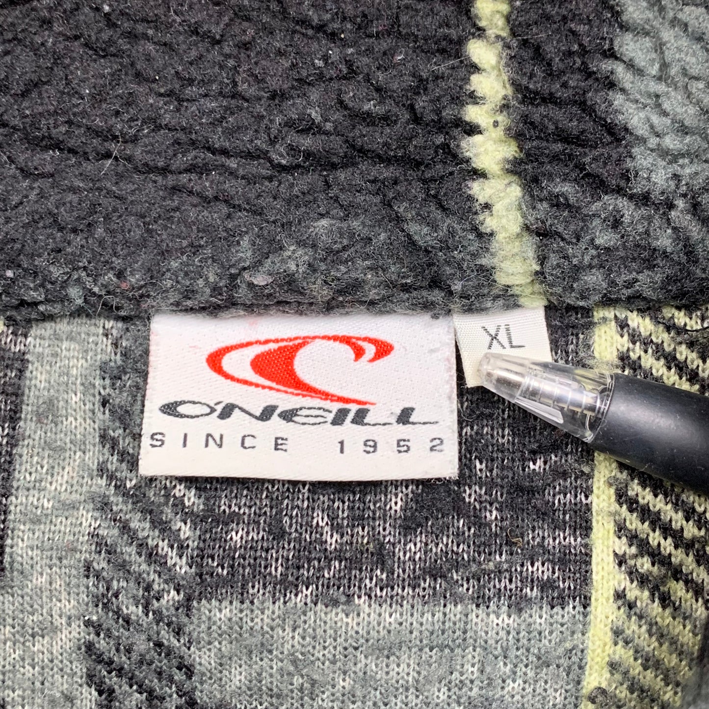 O'Neill 00s plaid quarter zip fleece