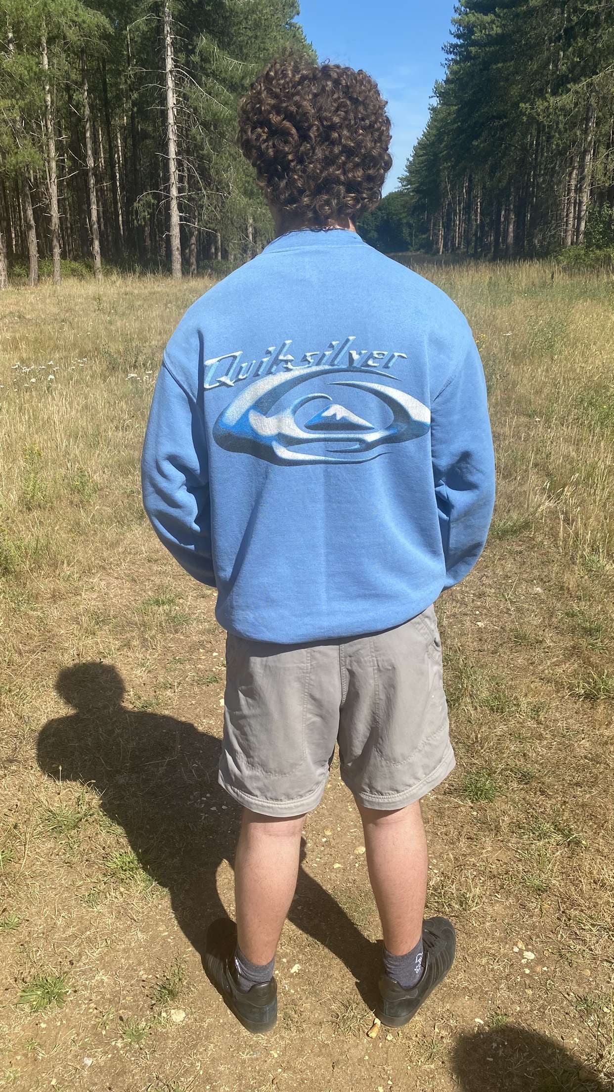 Quiksilver 90s blue graphic boxy sweatshirt