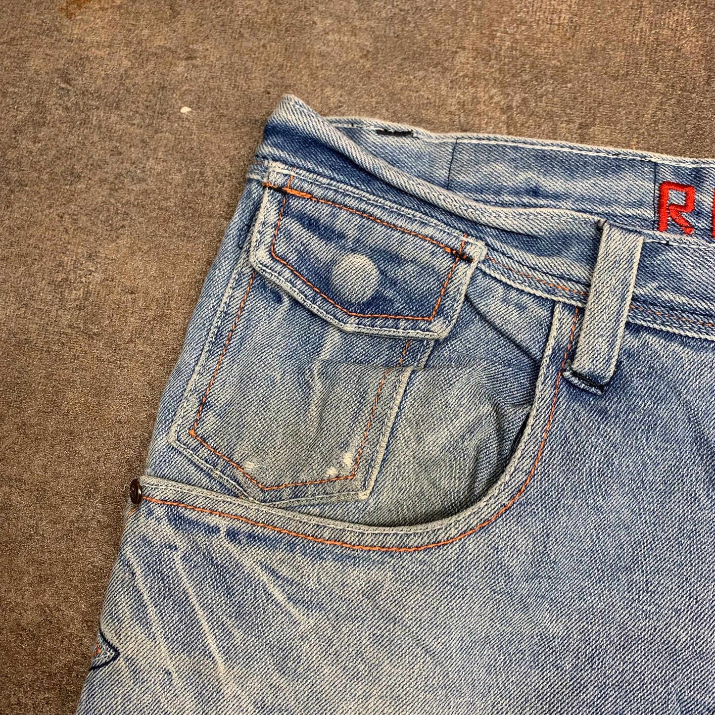 Red Ape 00s baggy embroidered jeans
