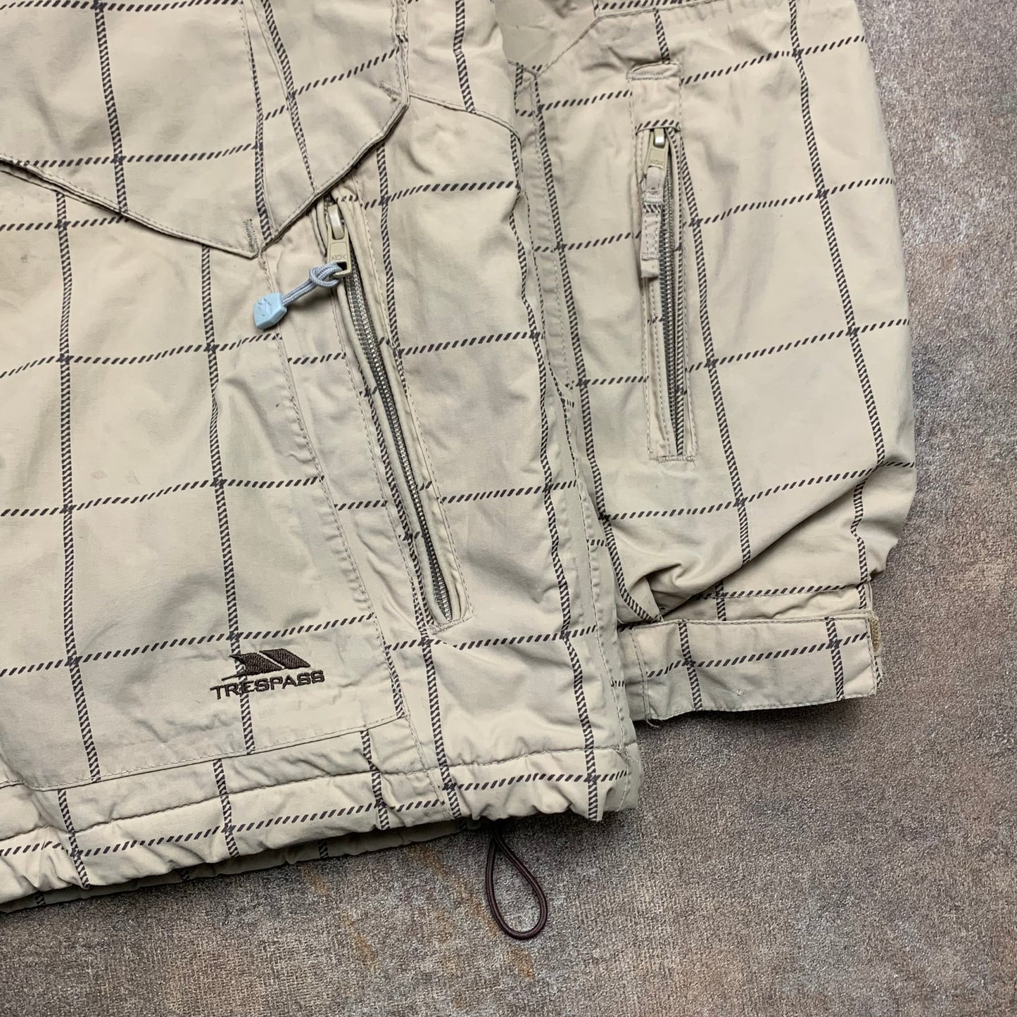 Trespass 00s plaid cream beige ski jacket