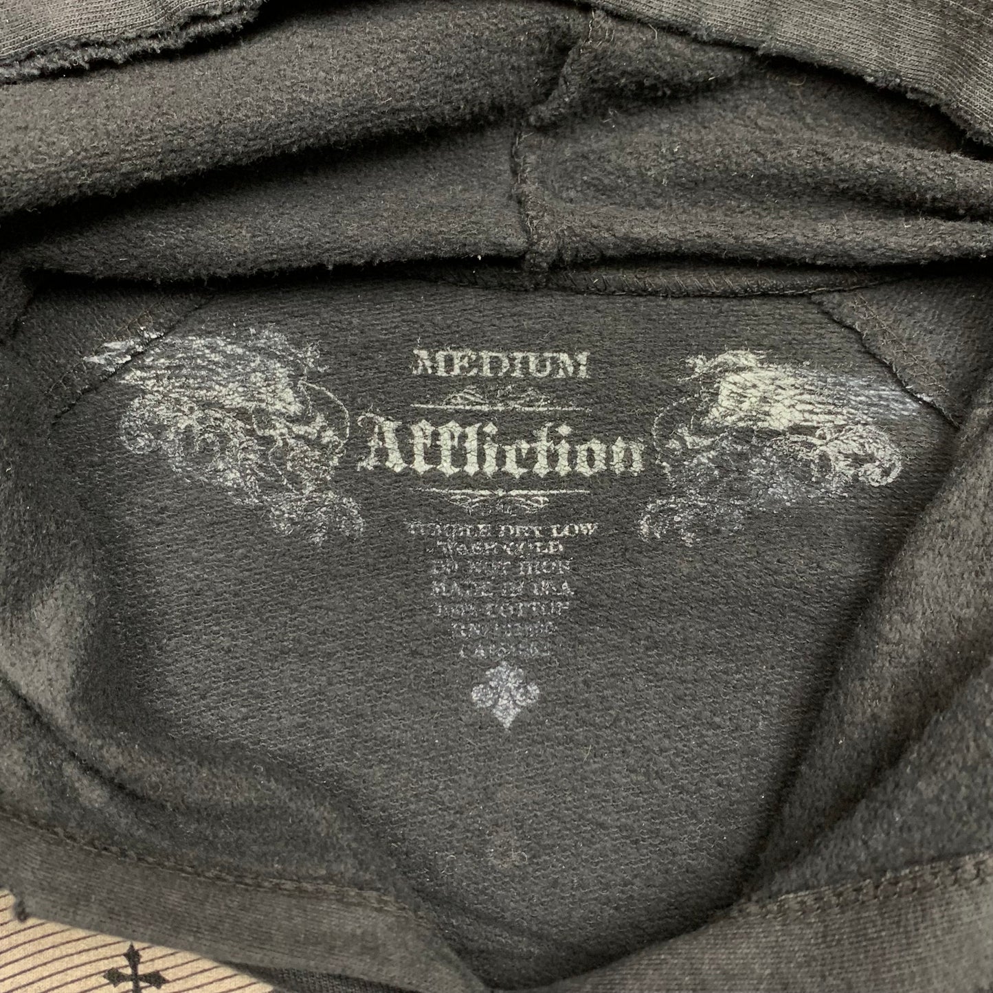 Affliction 00s studded graphic grunge hoodie