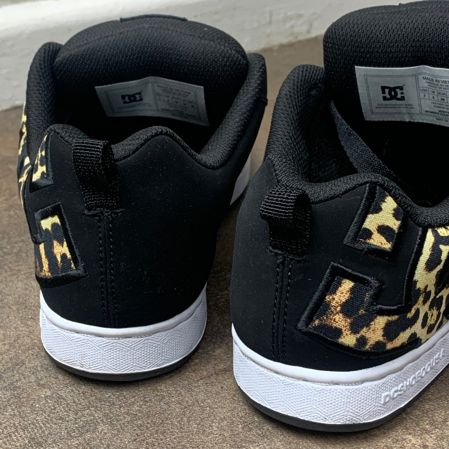 DC Shoes Court Graffik black leopard print chunky trainers