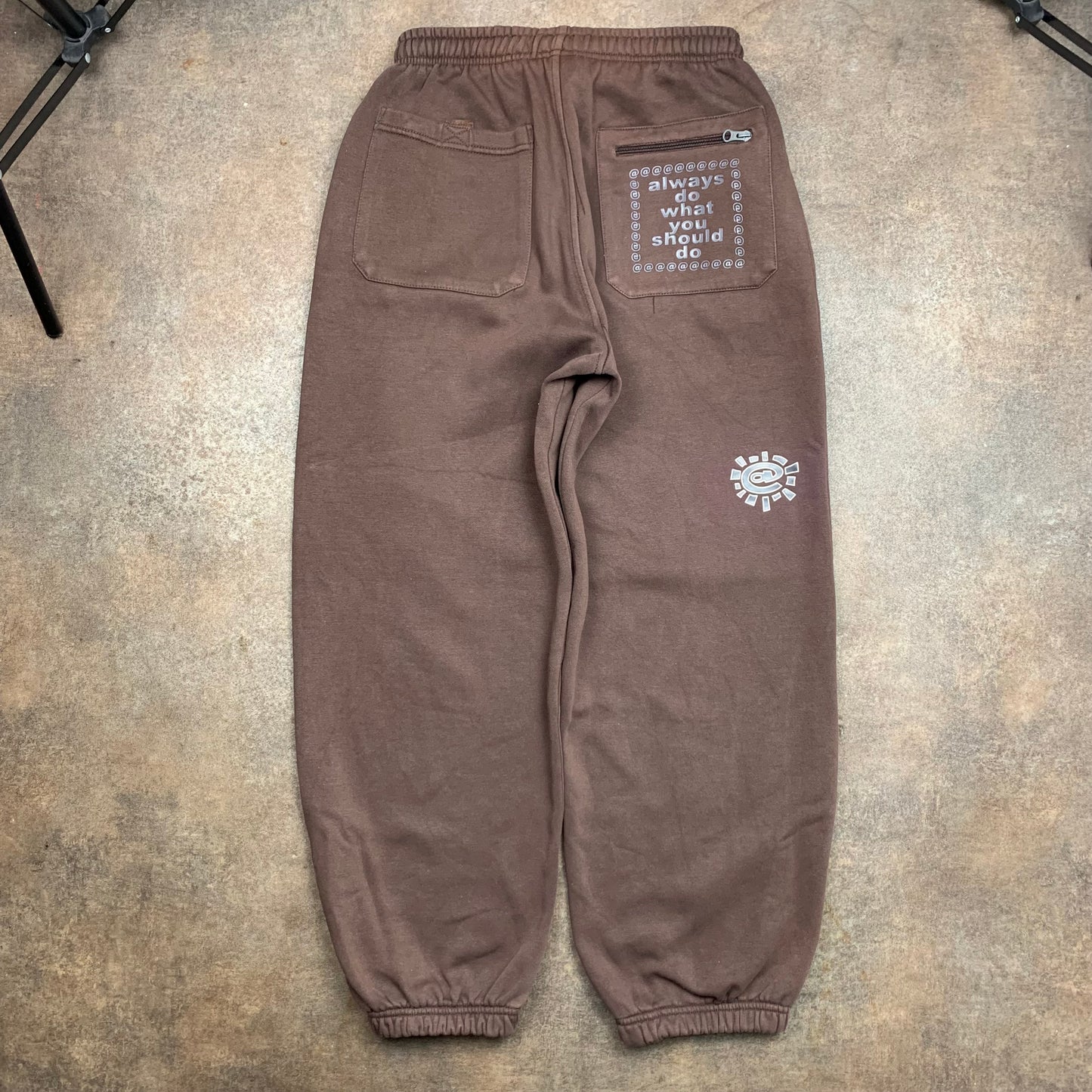 Always Do What You Should Do baggy graphic joggers