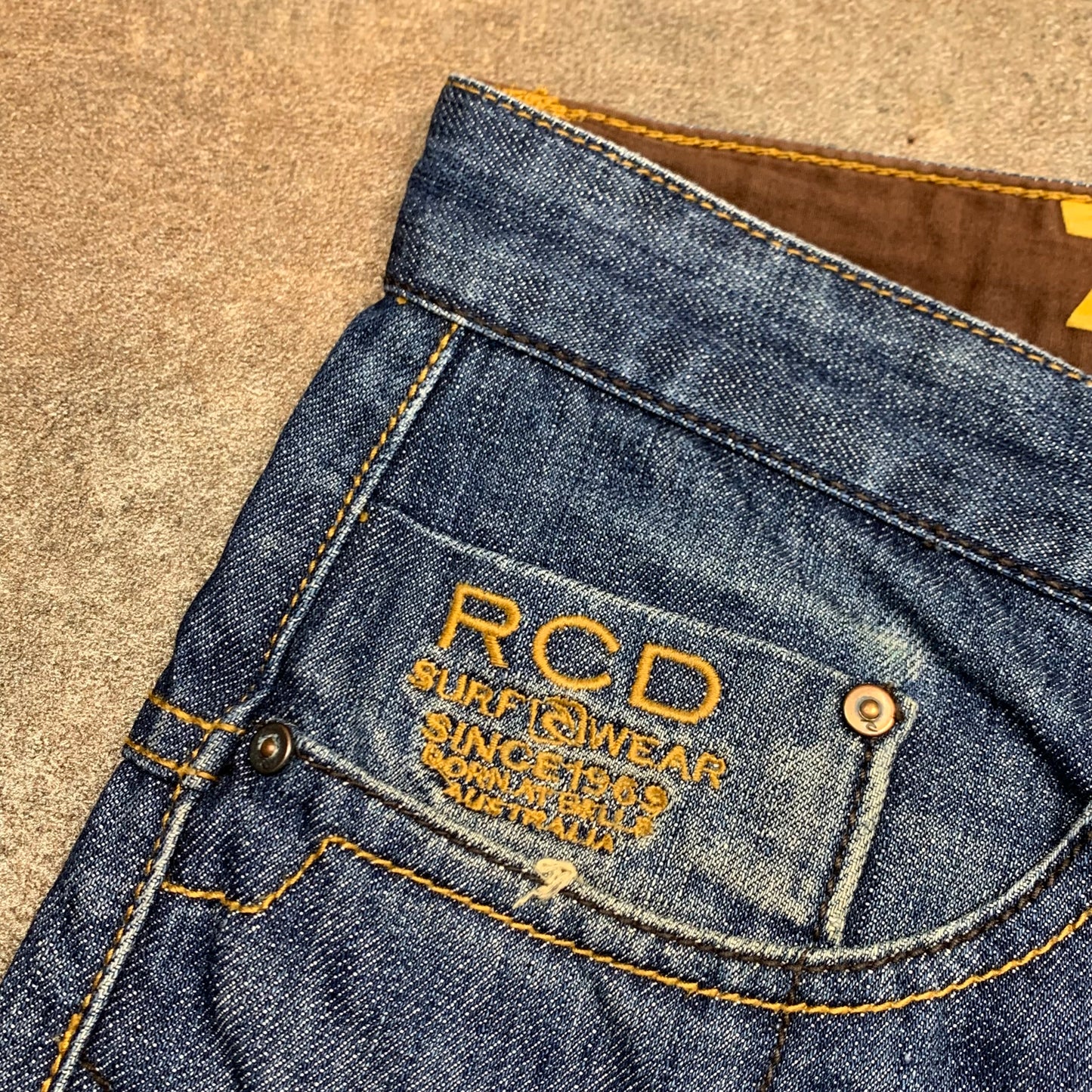 Rip Curl 00s navy baggy graphic denim shorts