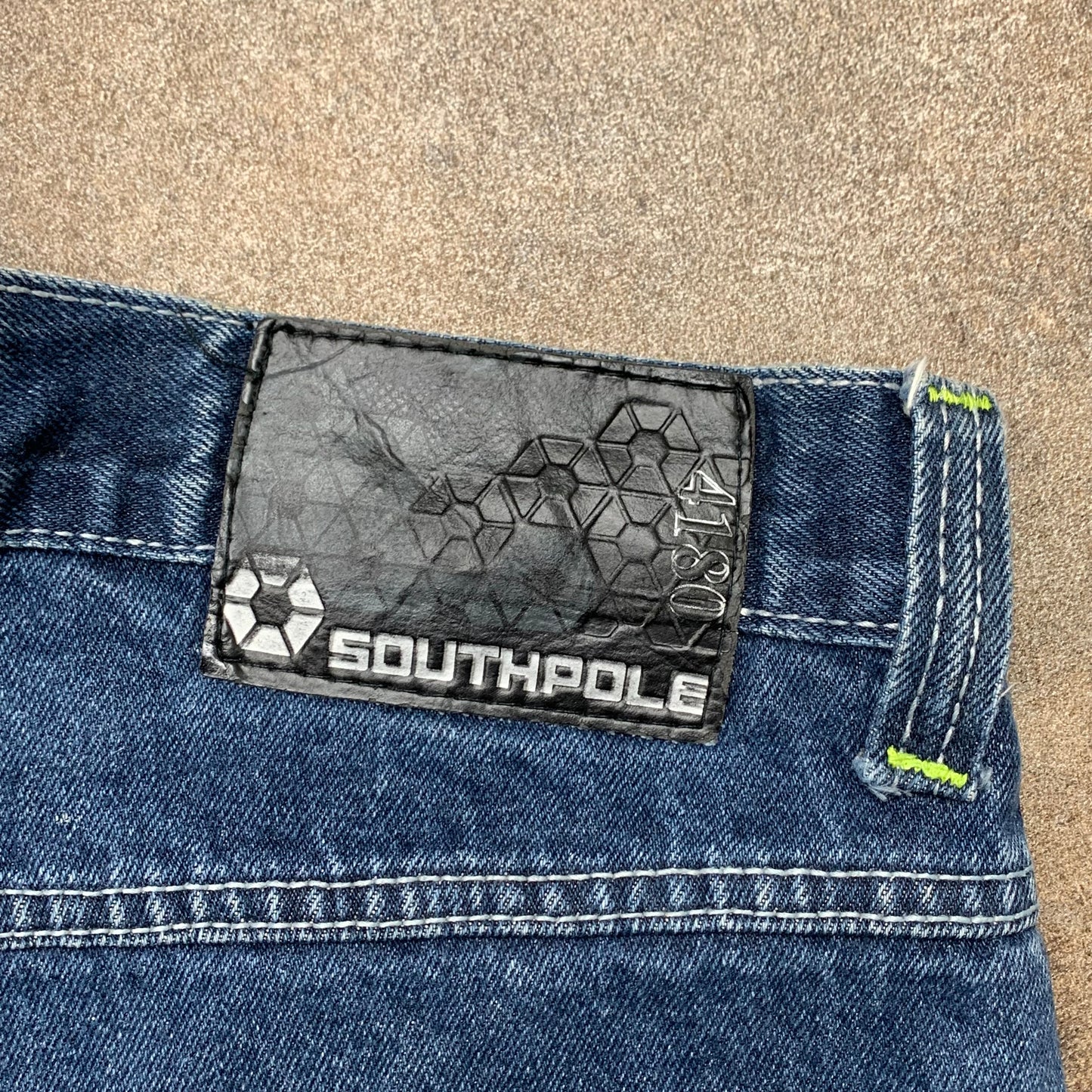 Southpole 00s navy baggy graphic jorts