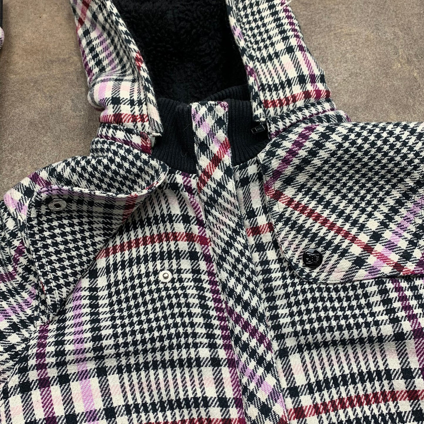 DC Shoes 00s plaid graphic zip hoodie