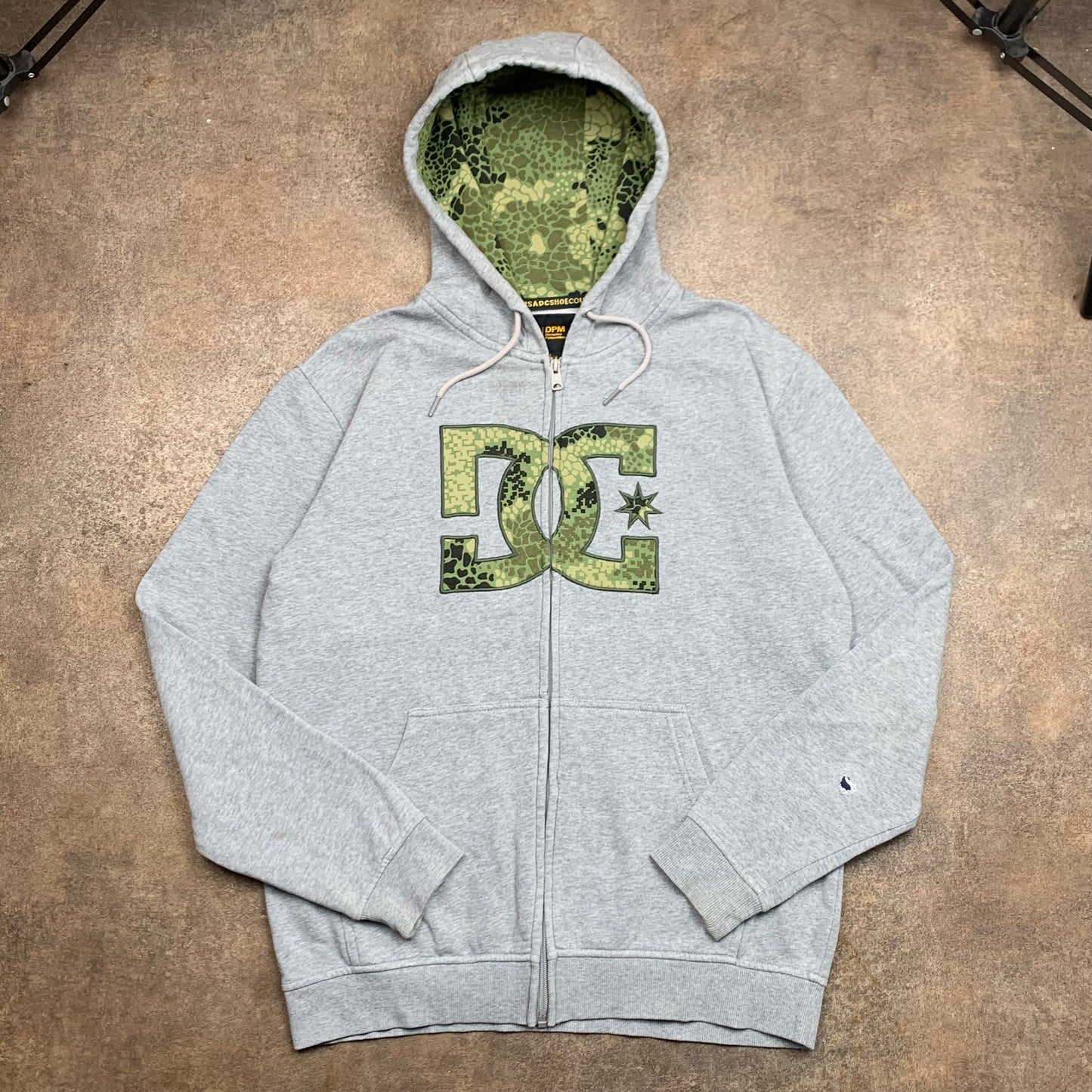 DC Shoes DPM grey graphic zip hoodie