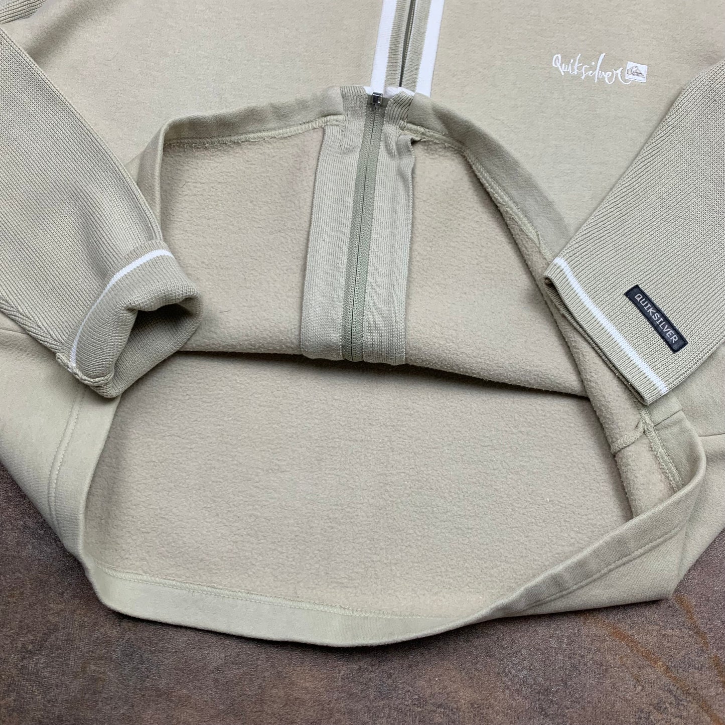 Quiksilver 90s cream boxy knit zip jumper