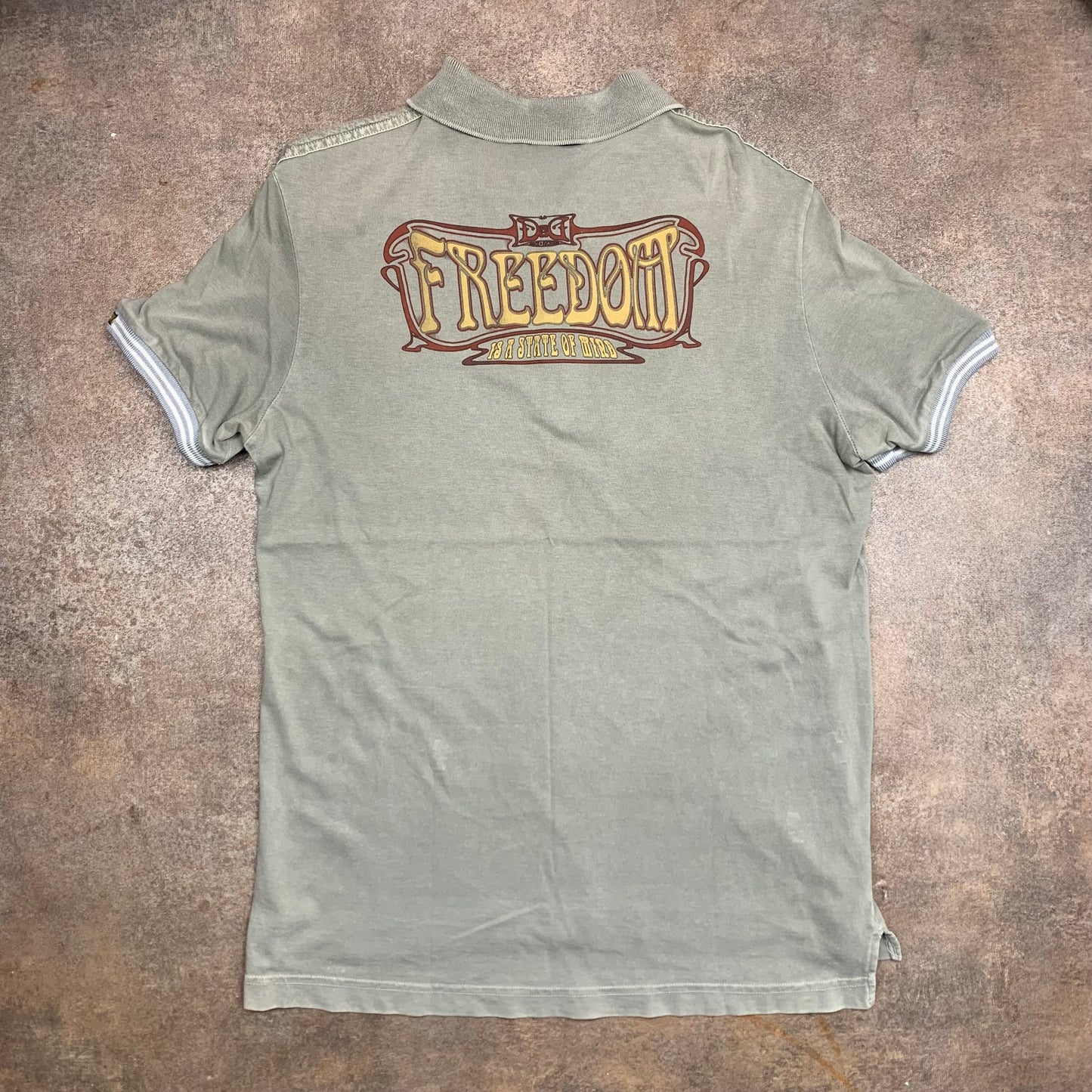 Dolce & Gabbana 00s graphic khaki polo shirt