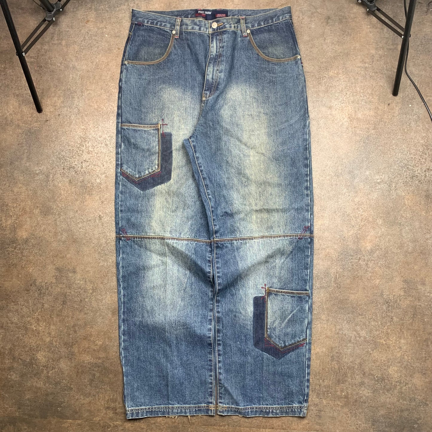 Phat Farm 00s baggy multipocket graphic jeans