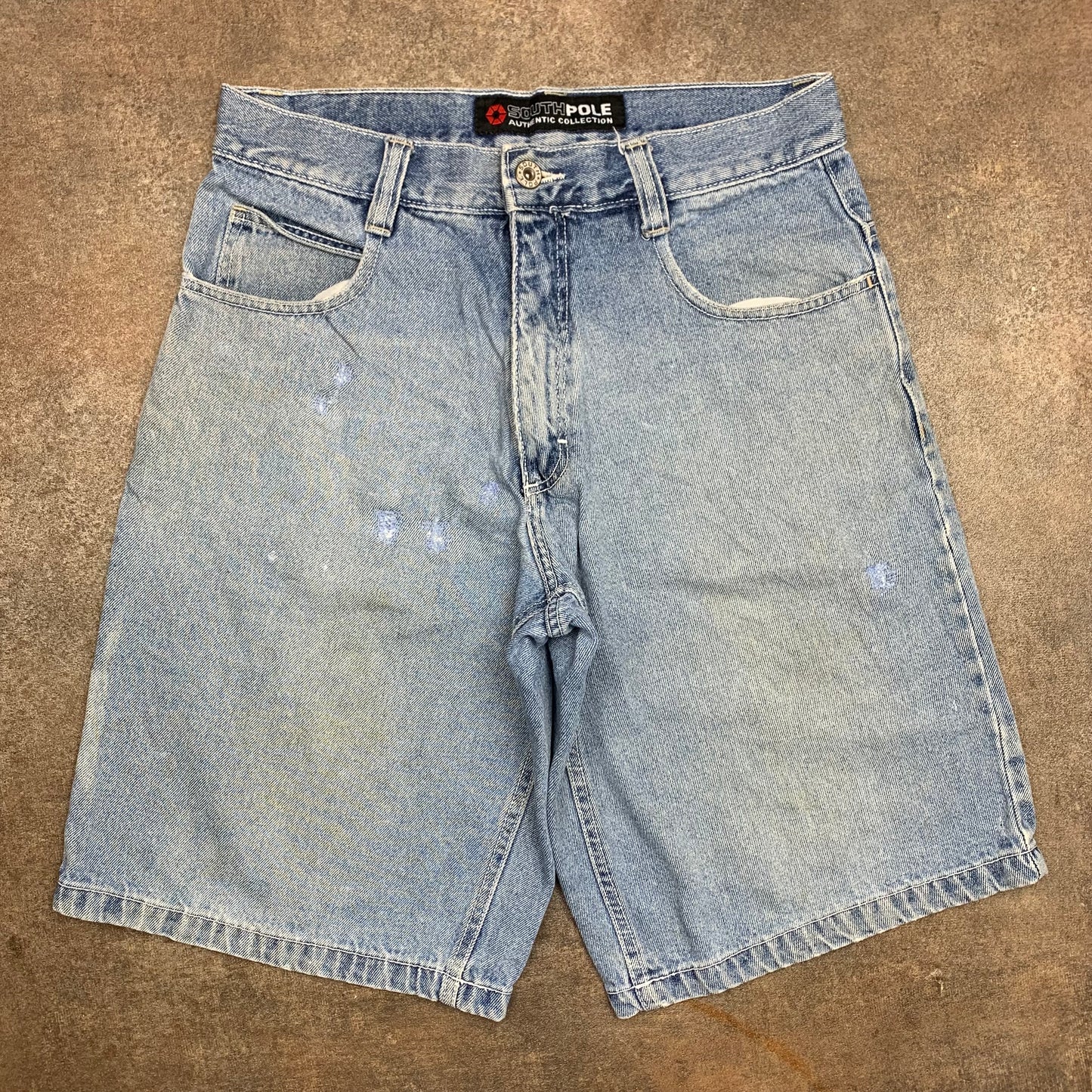 Southpole 00s pale blue baggy jorts