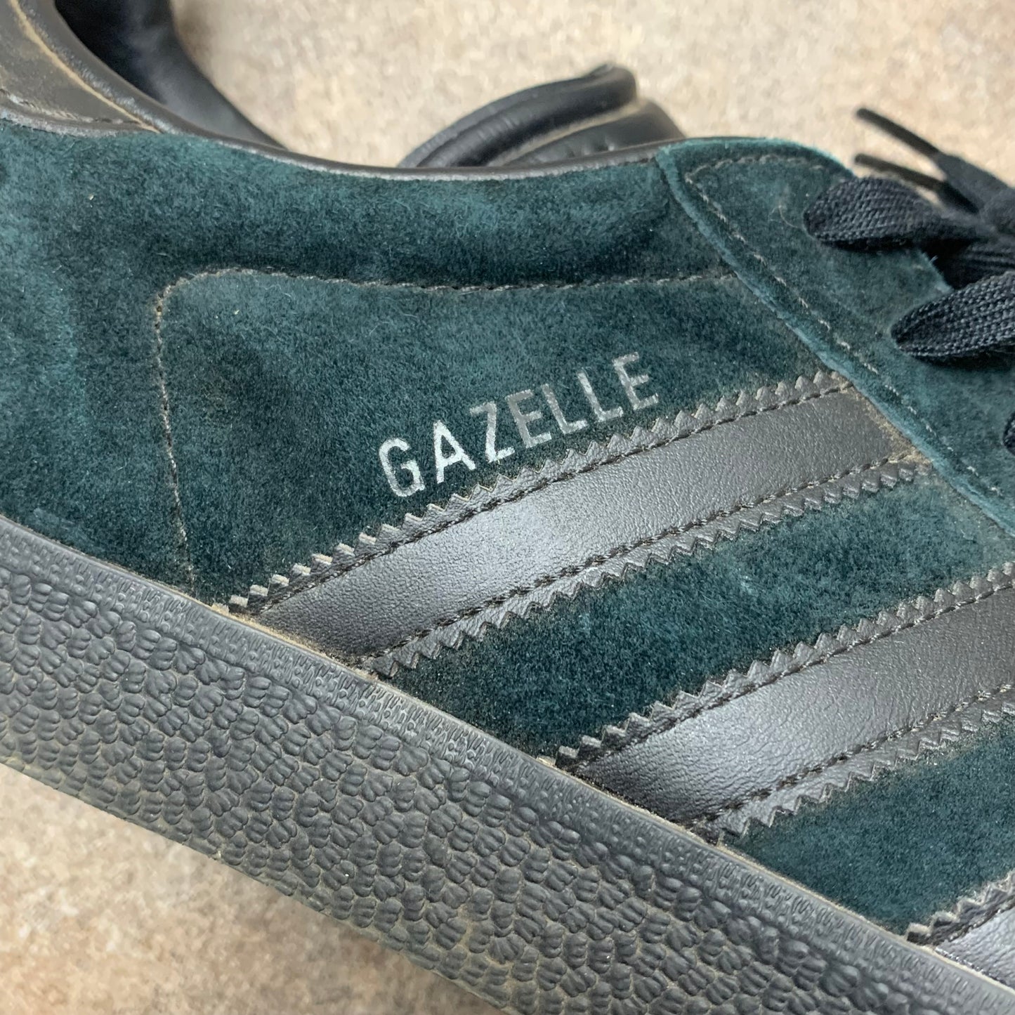 Adidas Gazelle black suede trainers