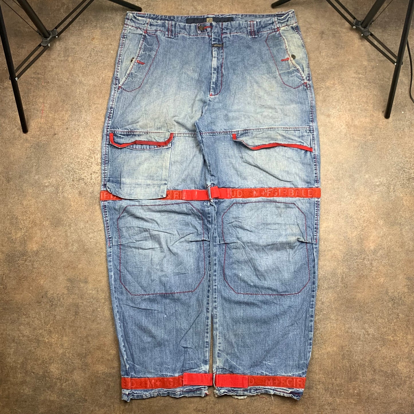 Marithé et François Girbaud 00s baggy blue cargo jeans