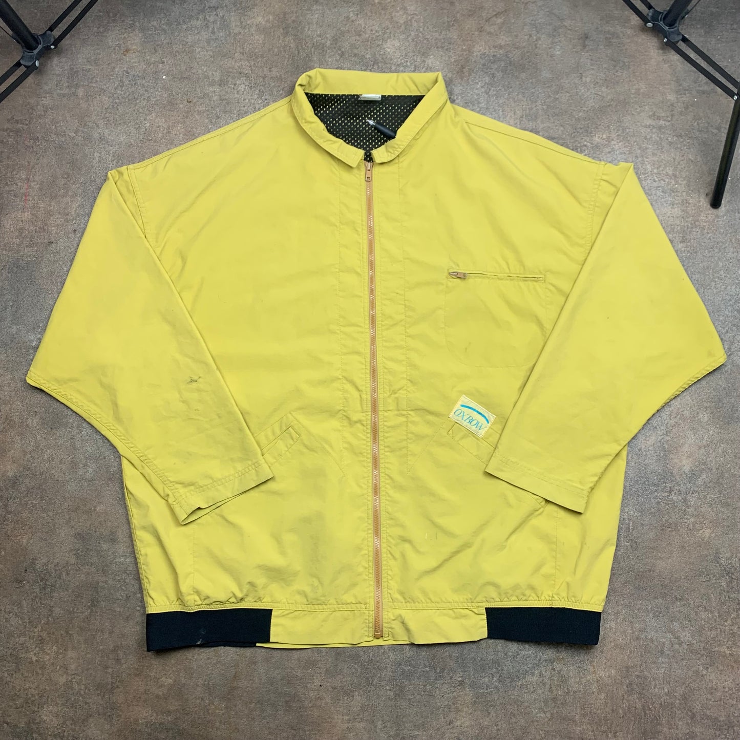 Oxbow 90s yellow graphic boxy zip jacket