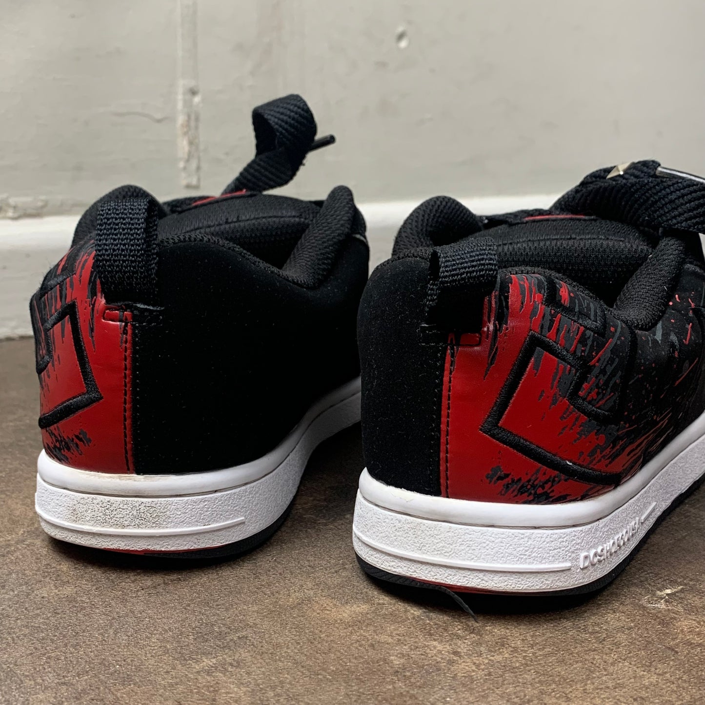 DC Shoes Court Graffik black red chunky graphic trainers