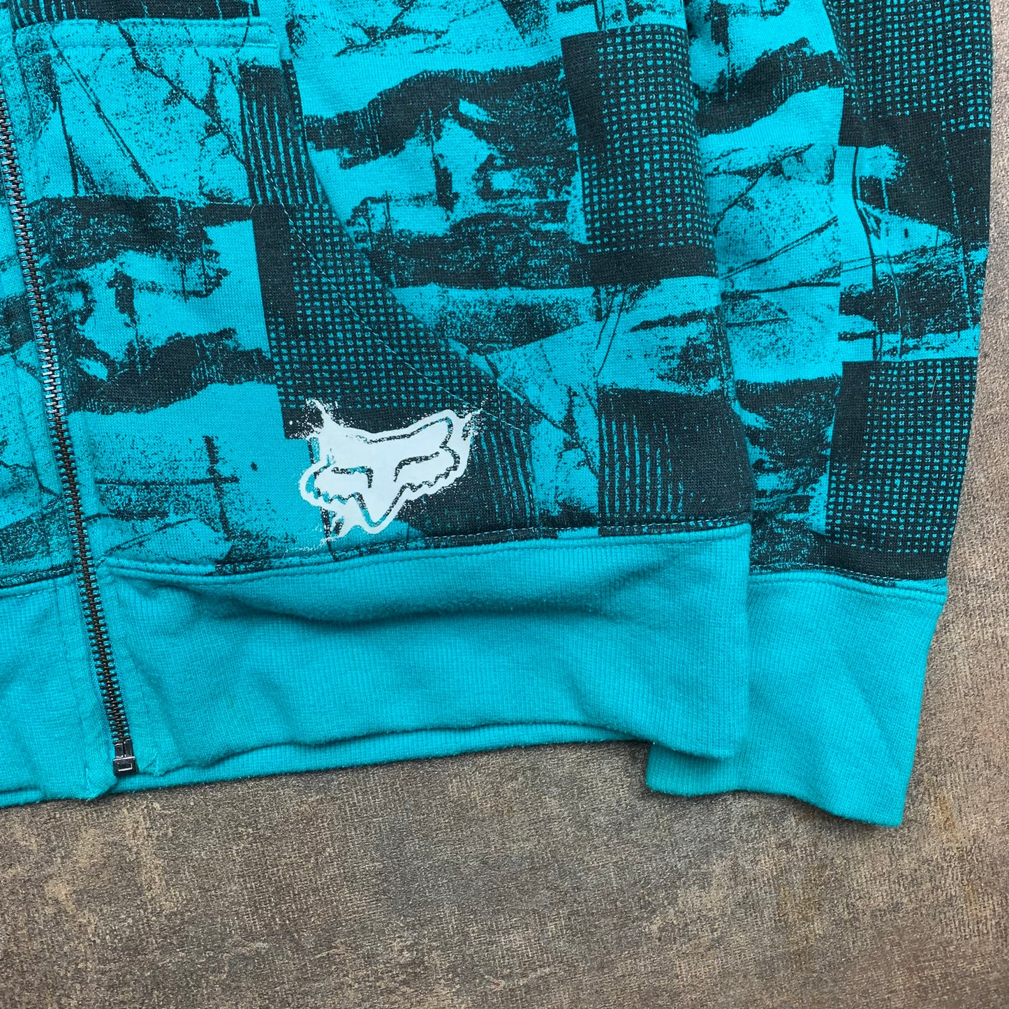 Fox Racing 00s fur lined graphic hoodie