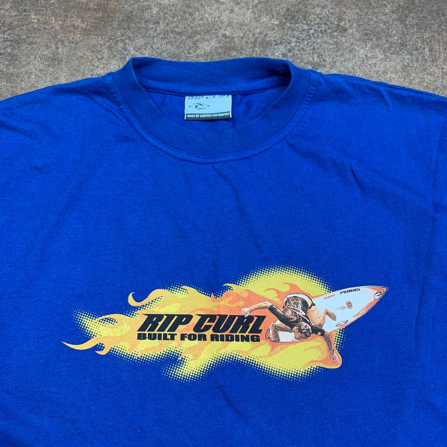 Rip Curl 00s navy blue flame graphic tee