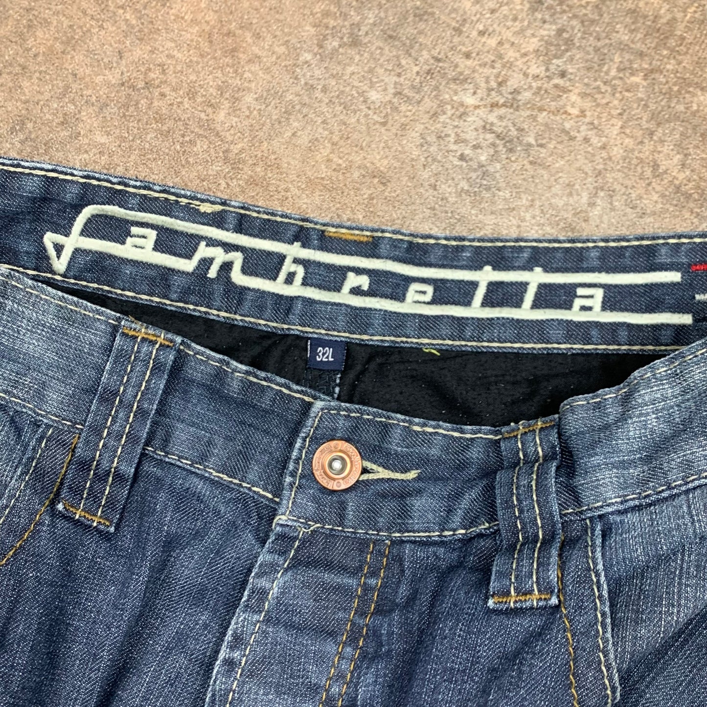 Lambretta 90s navy baggy graphic jeans
