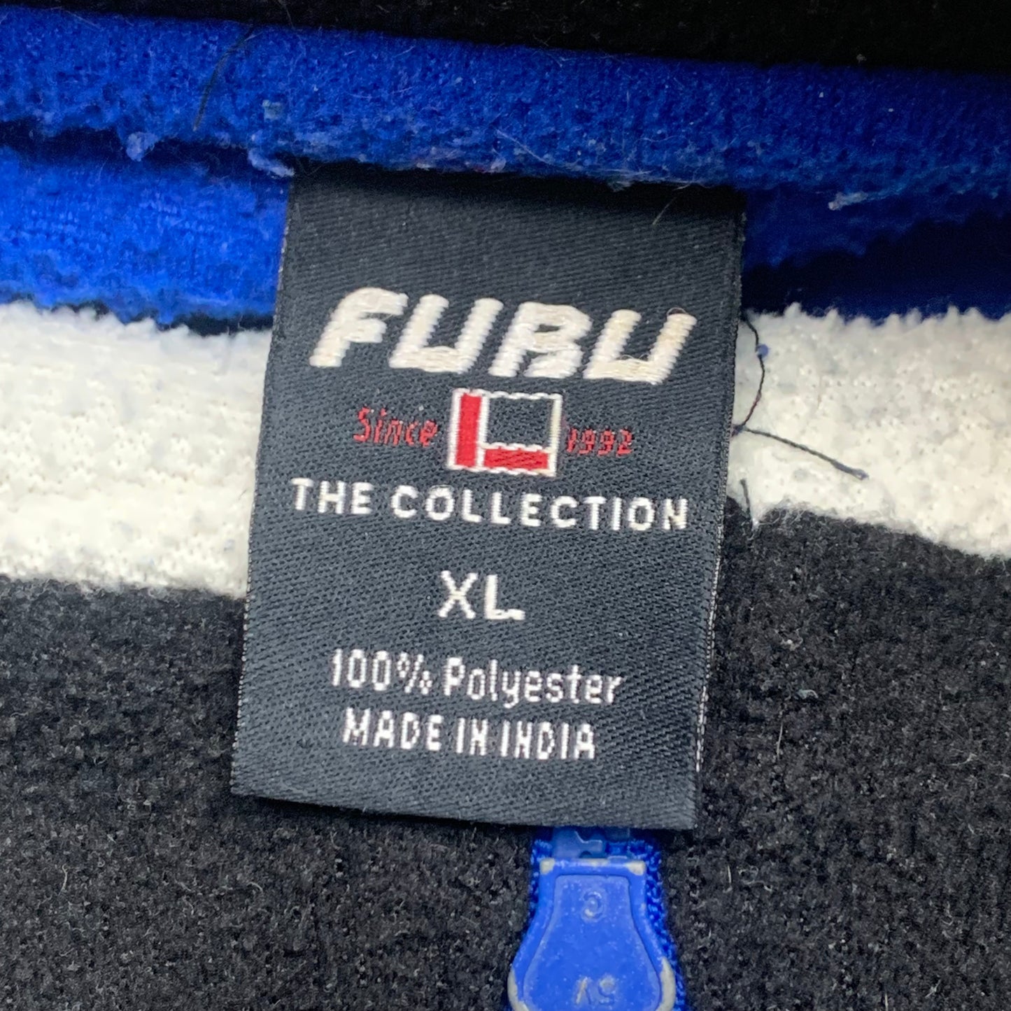 FUBU 00s navy white quarter zip fleece