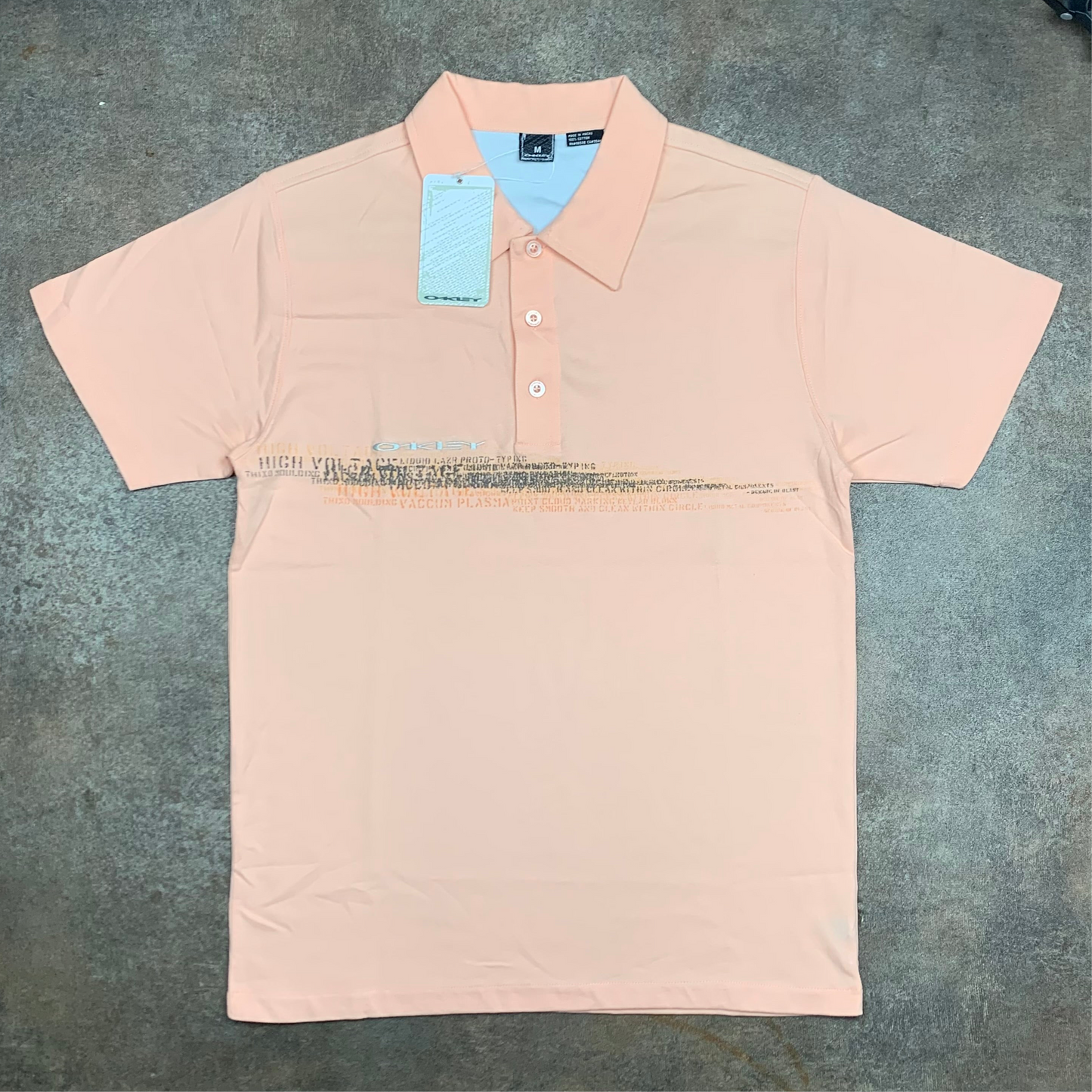 Oakley 00s pink graphic polo shirt