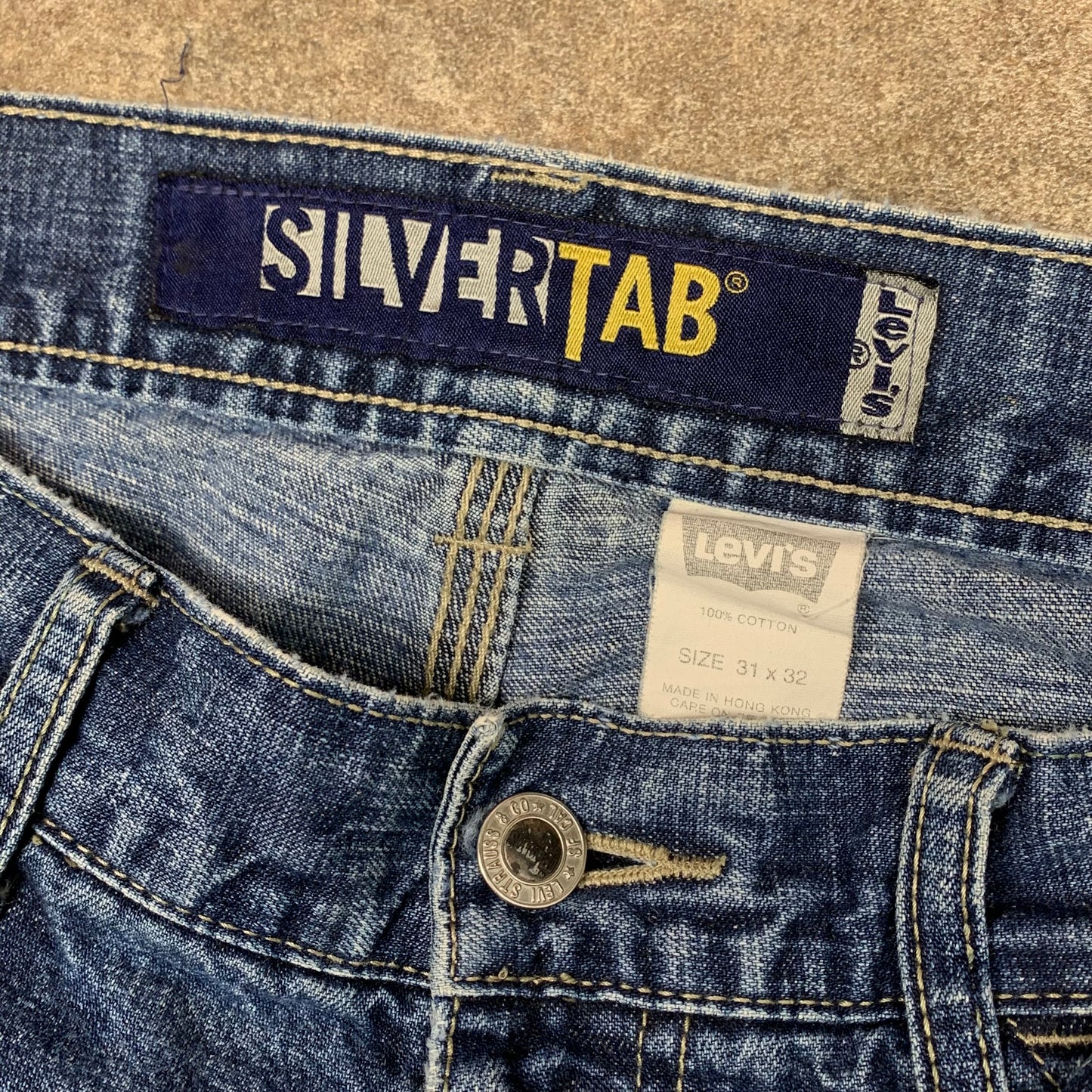 Levi's Silvertab 00s baggy carpenter blue jeans