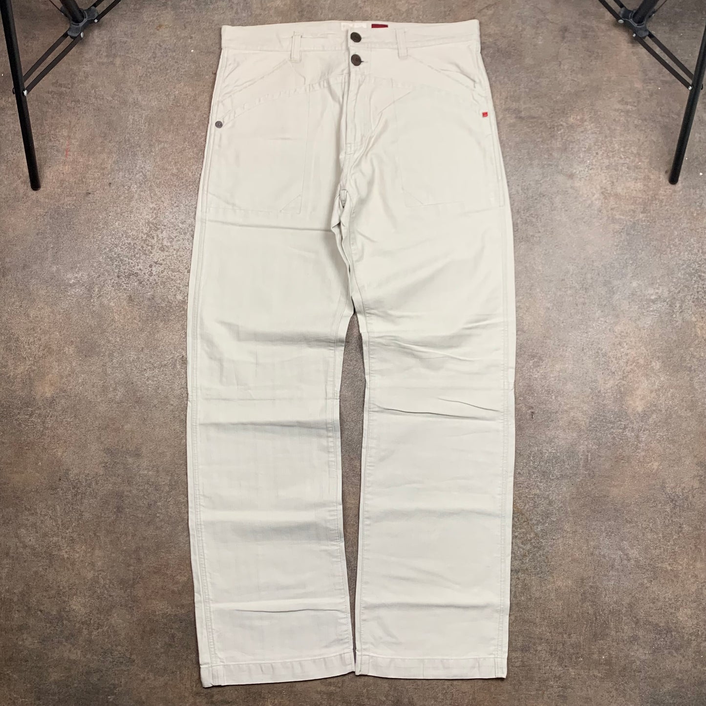 Quiksilver 00s cream baggy denim jeans