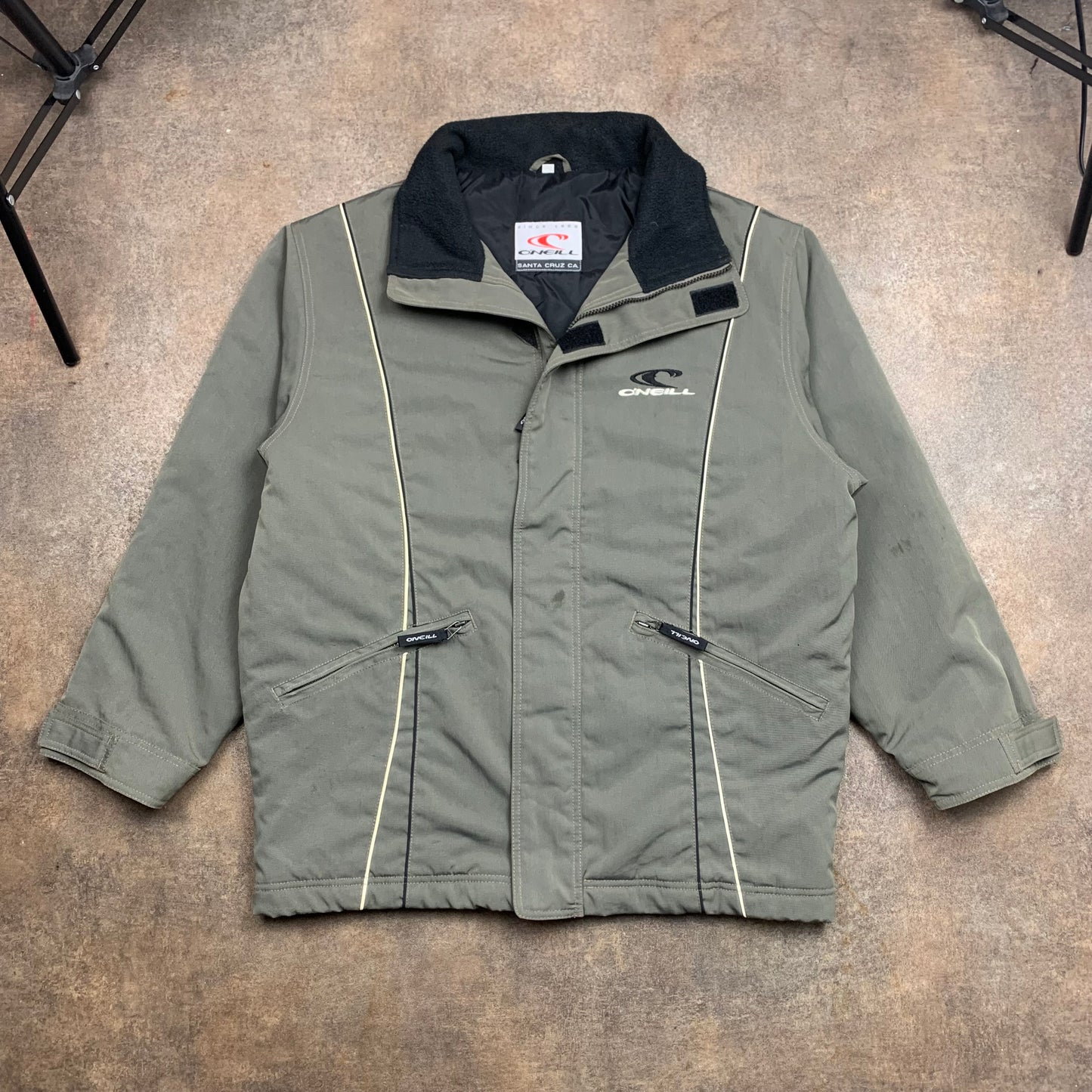 O'Neill 00s grey graphic lined jacket