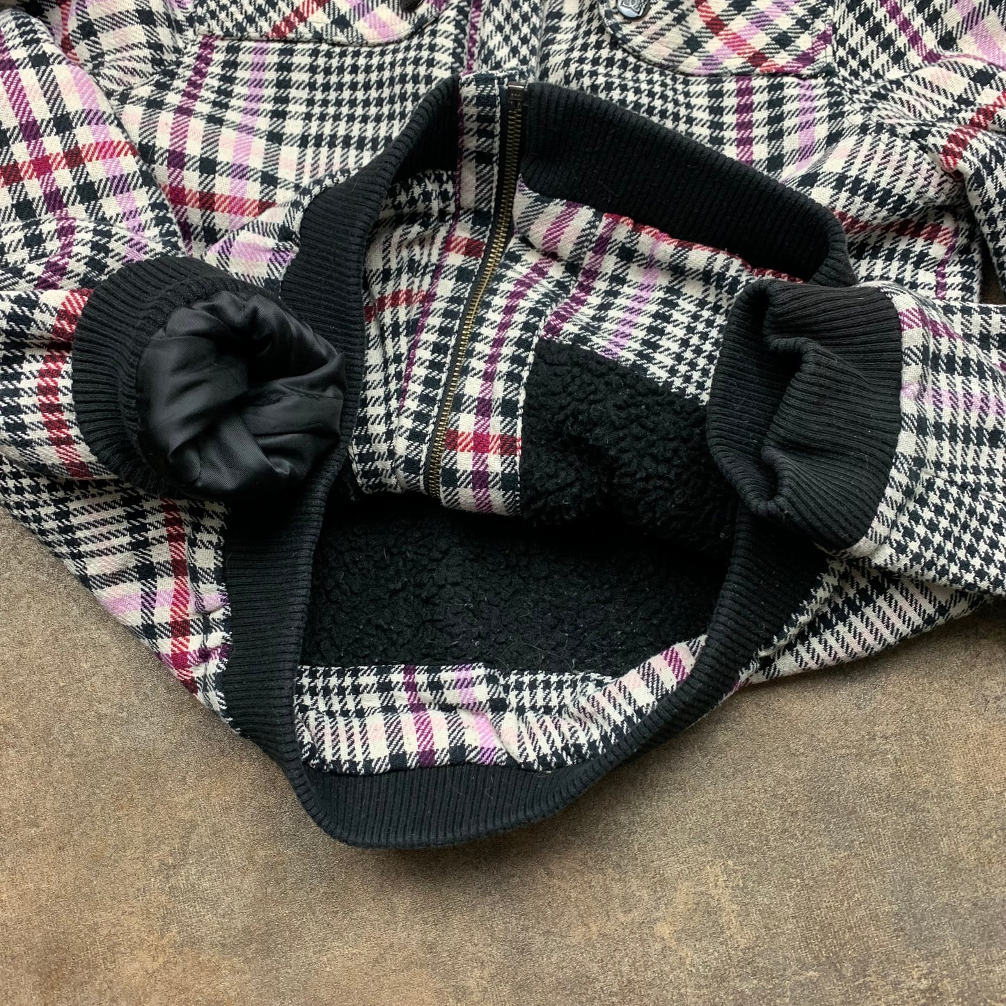 DC Shoes 00s plaid graphic zip hoodie