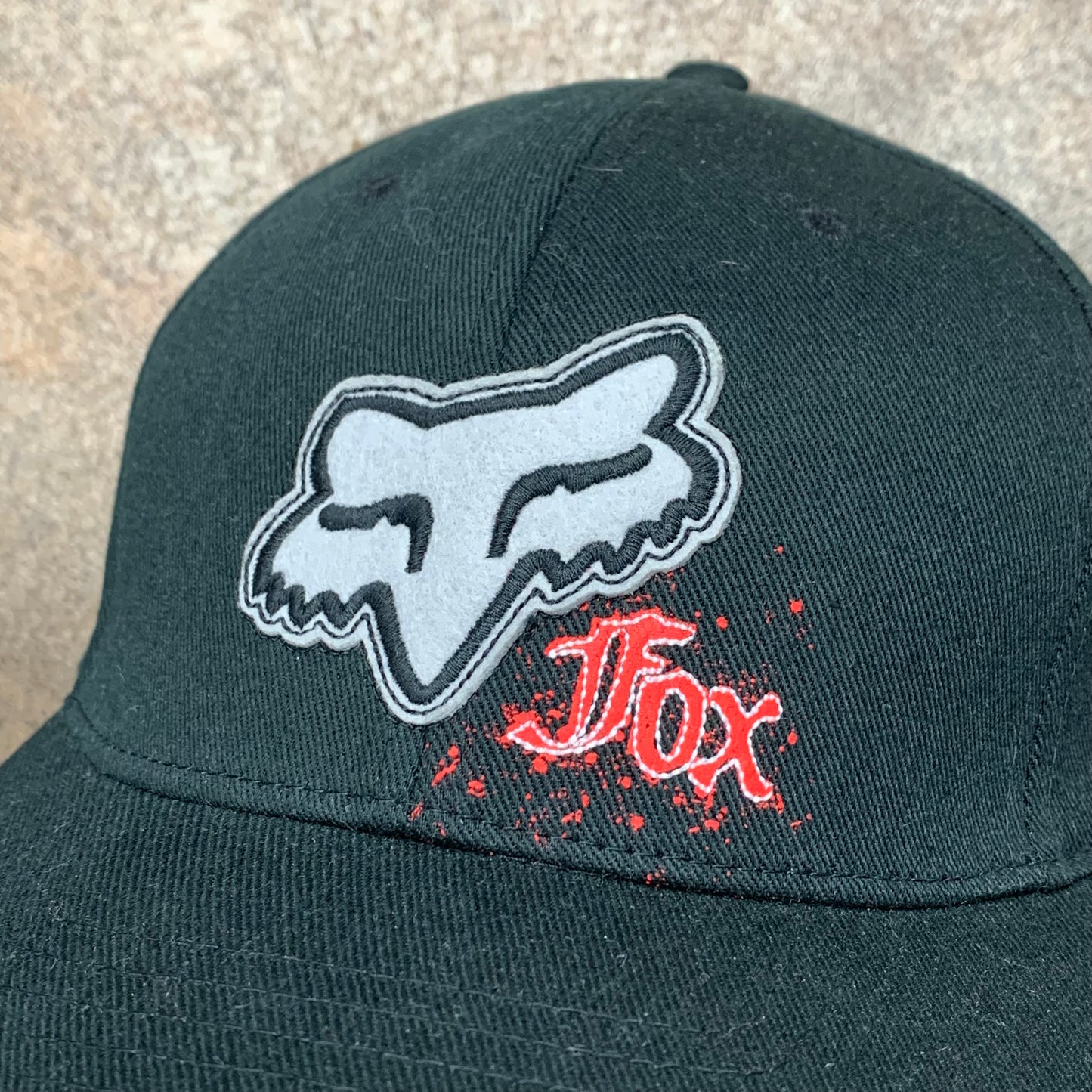 Fox Racing 00s black graphic grunge cap
