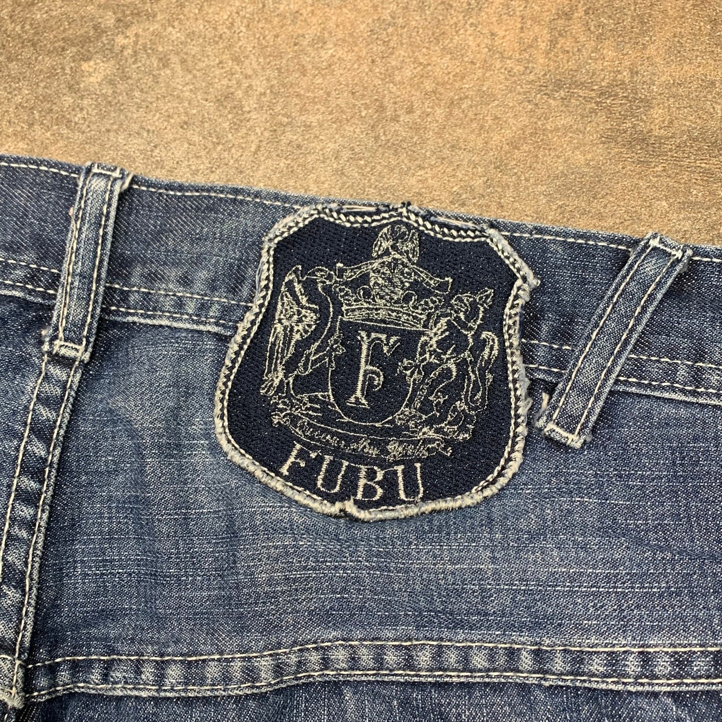 FUBU 90s navy baggy graphic jeans