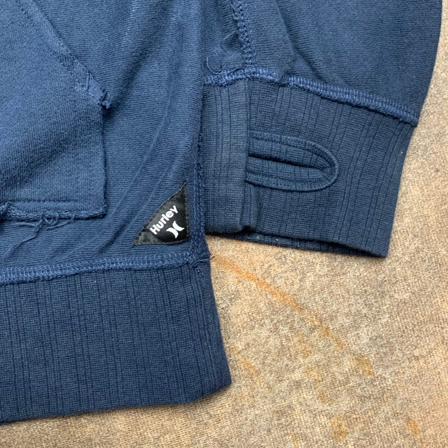 Hurley 00s navy grunge graphic zip hoodie