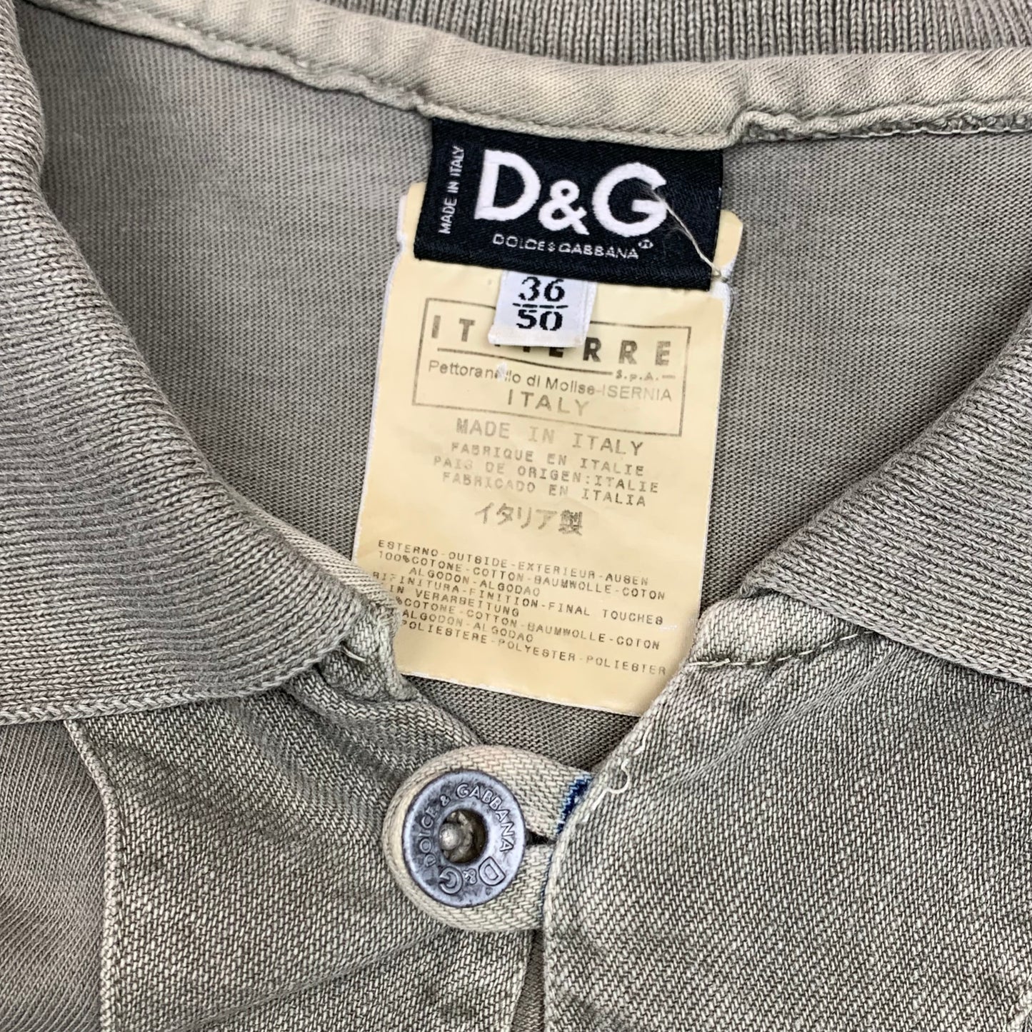 Dolce & Gabbana 00s graphic khaki polo shirt