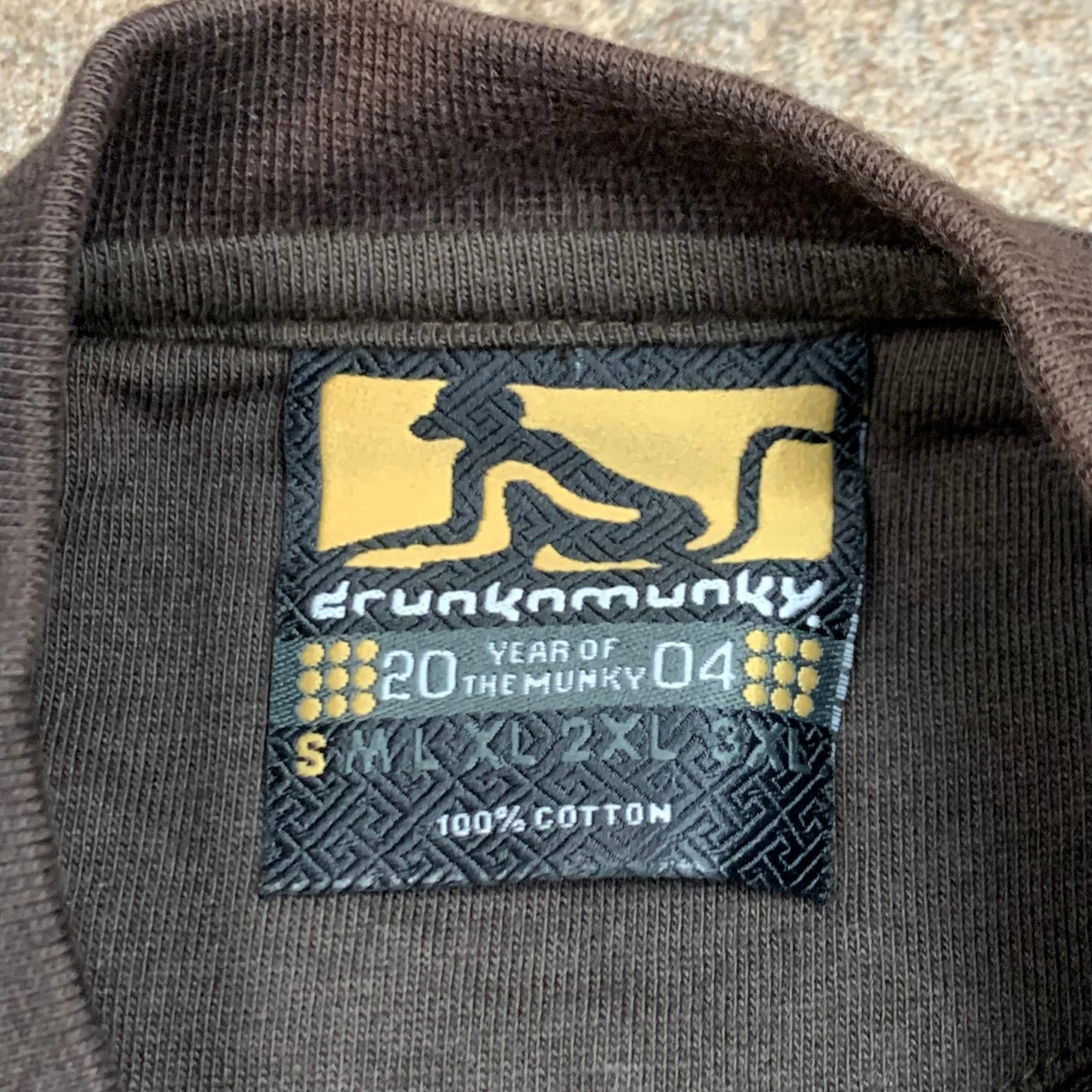 Drunknmunky 00s brown faded graphic tee