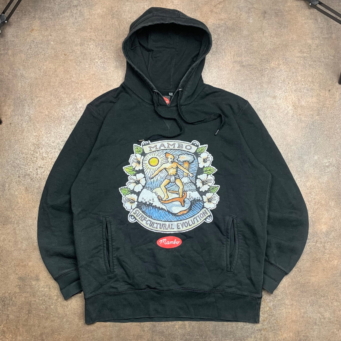 Mambo graphic black boxy hoodie