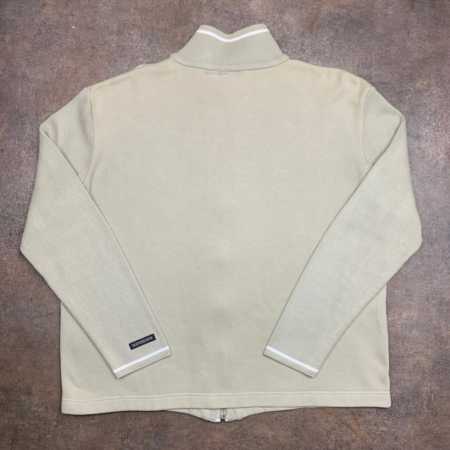Quiksilver 90s cream boxy knit zip jumper