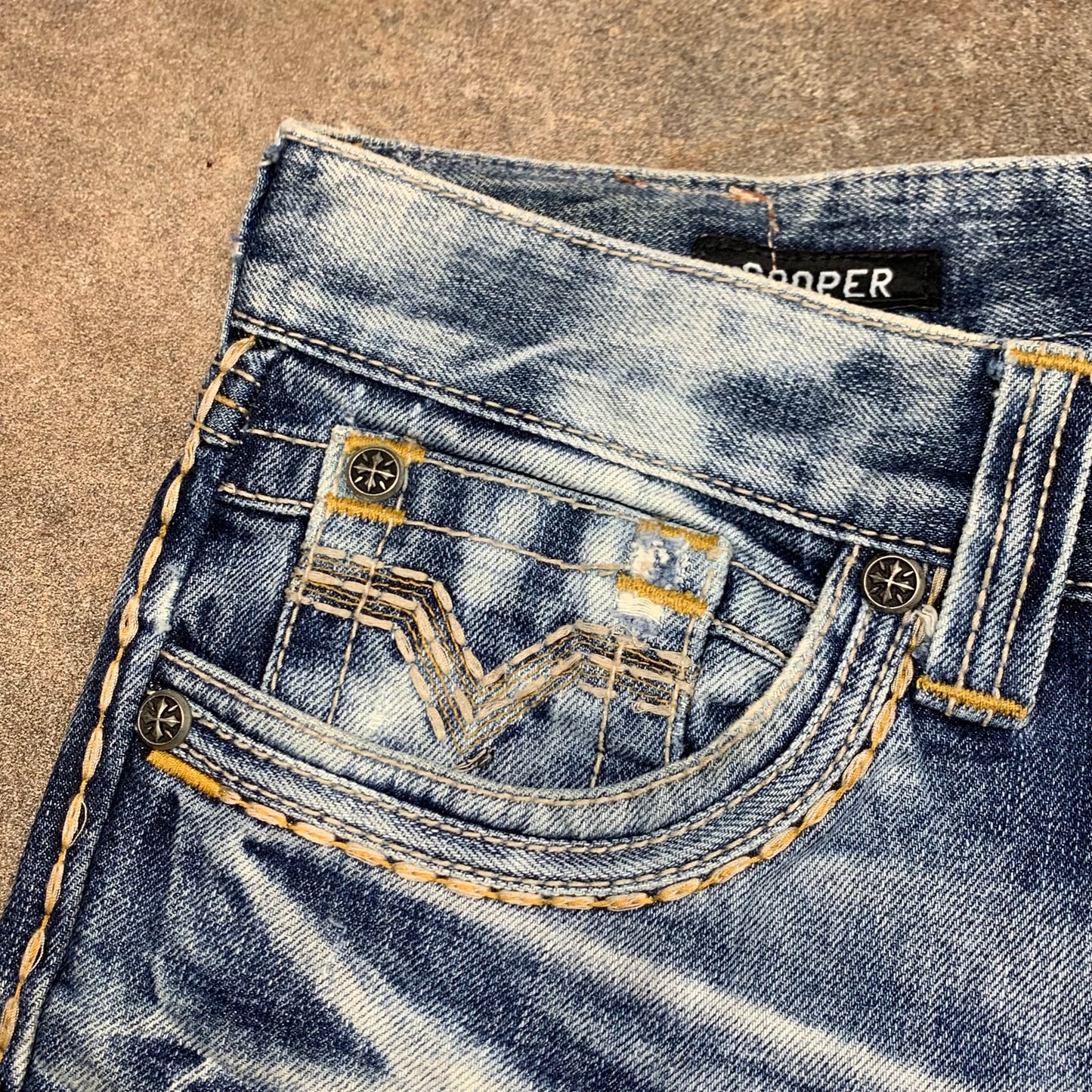 Affliction 00s light blue baggy distressed jeans