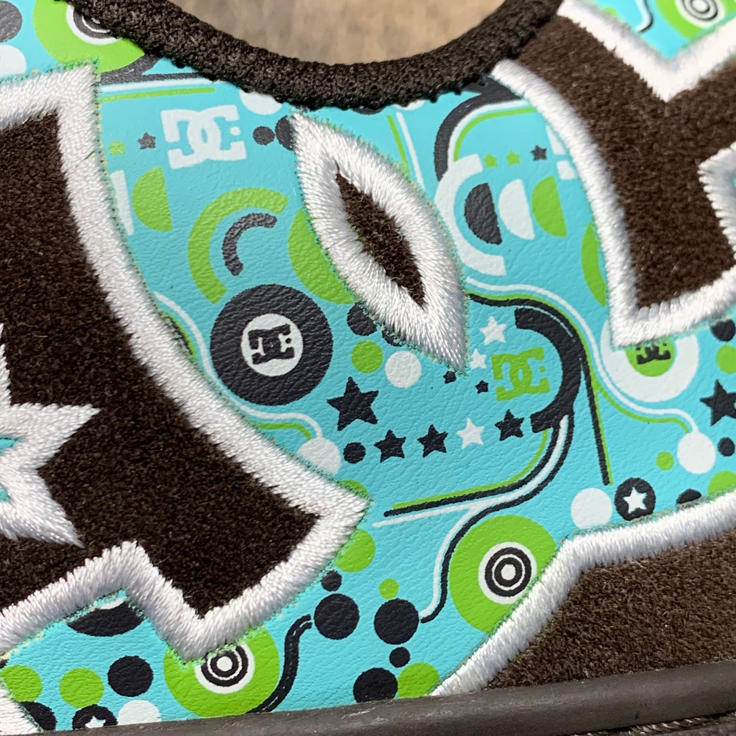 DC Shoes 00s brown blue studded trainers