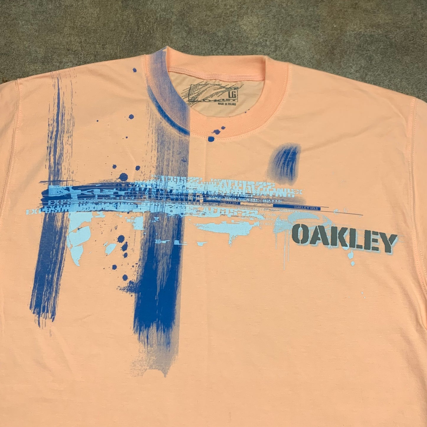 Oakley 00s pink blue graphic tee