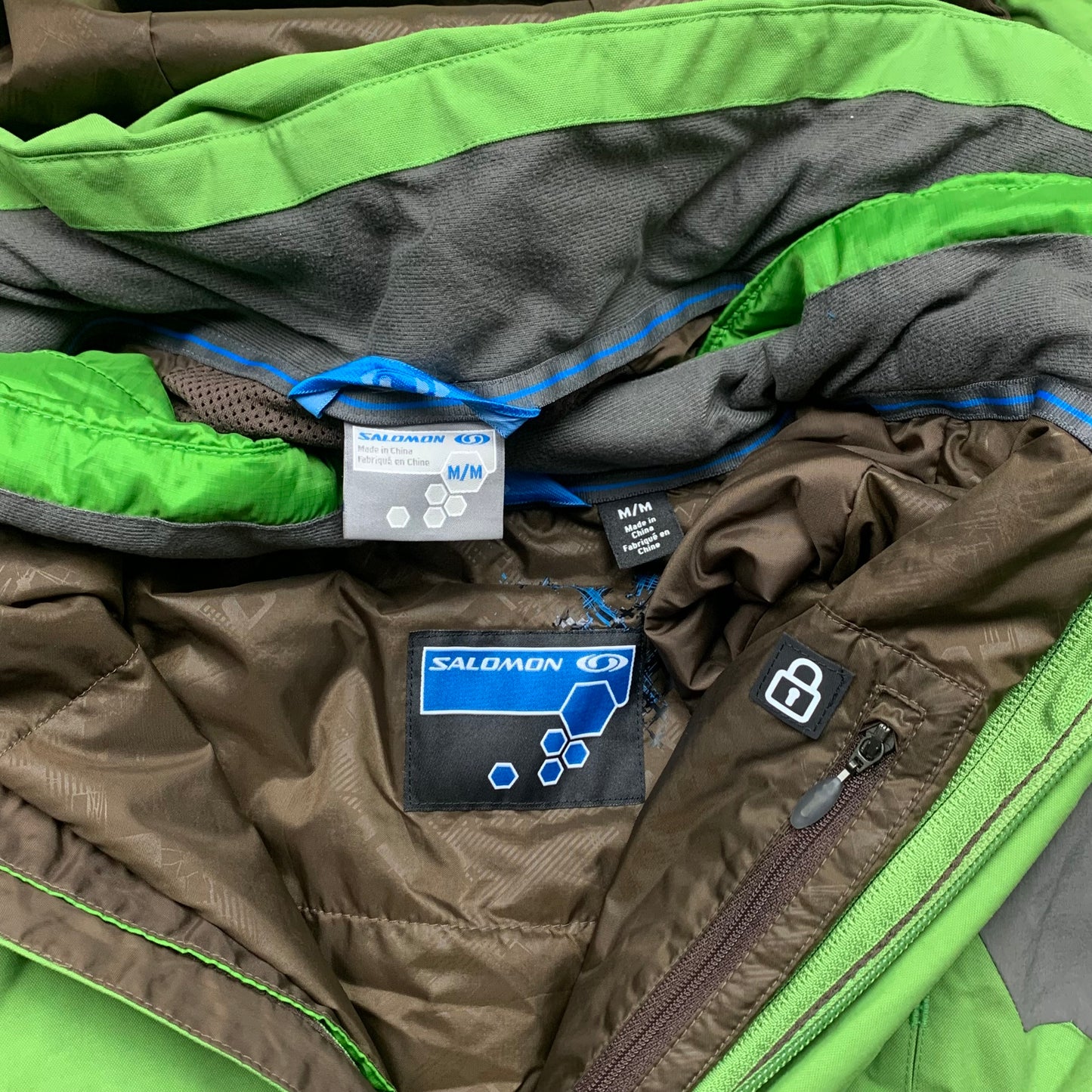 Salomon 00s 2 in 1 green grey utilised ski jacket