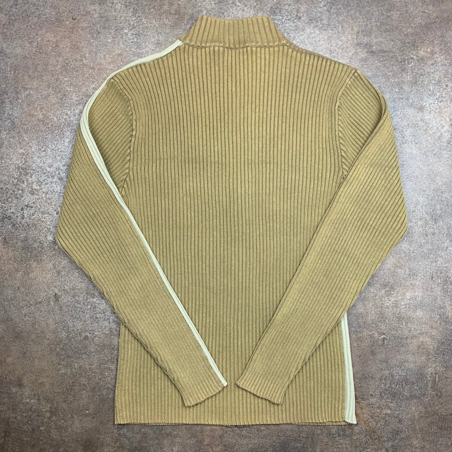 Quiksilver 90s knit beige faded zip cardigan