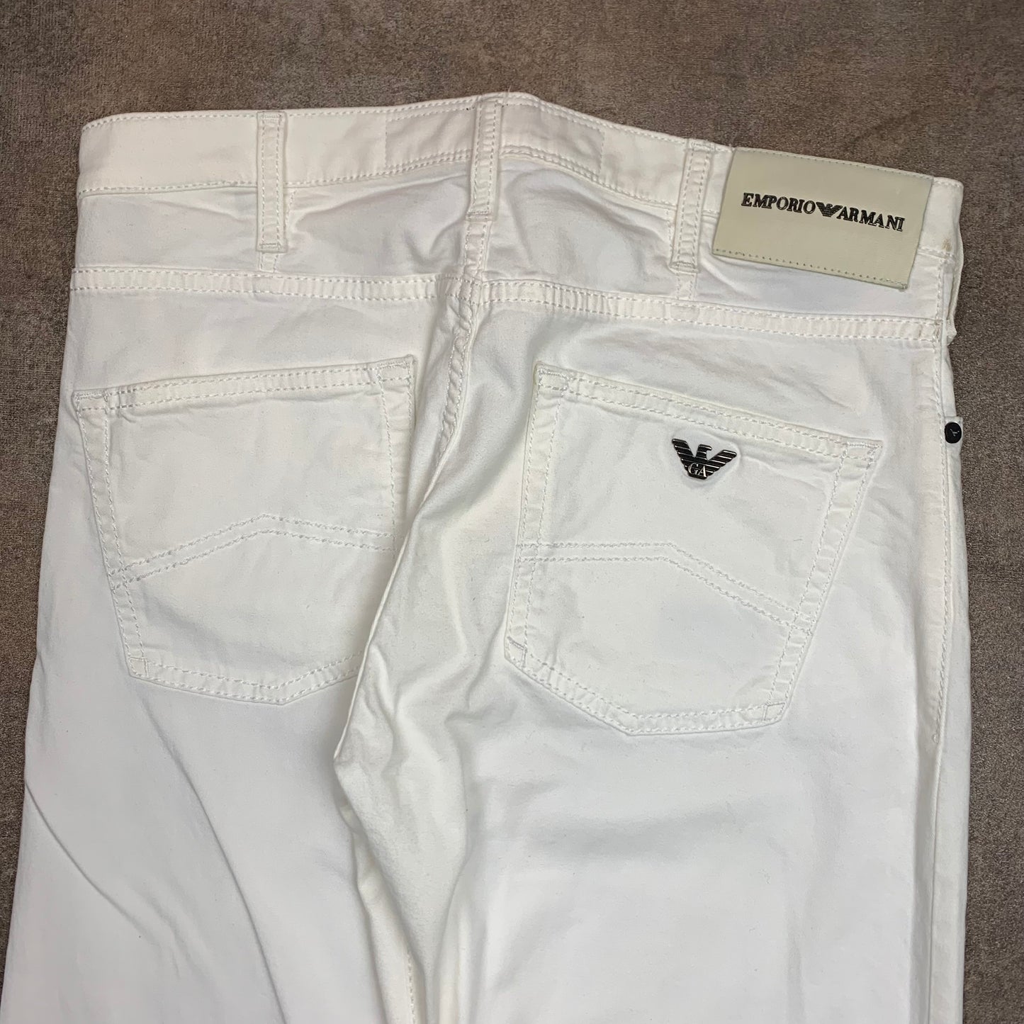 Emporio Armani executive program white chinos
