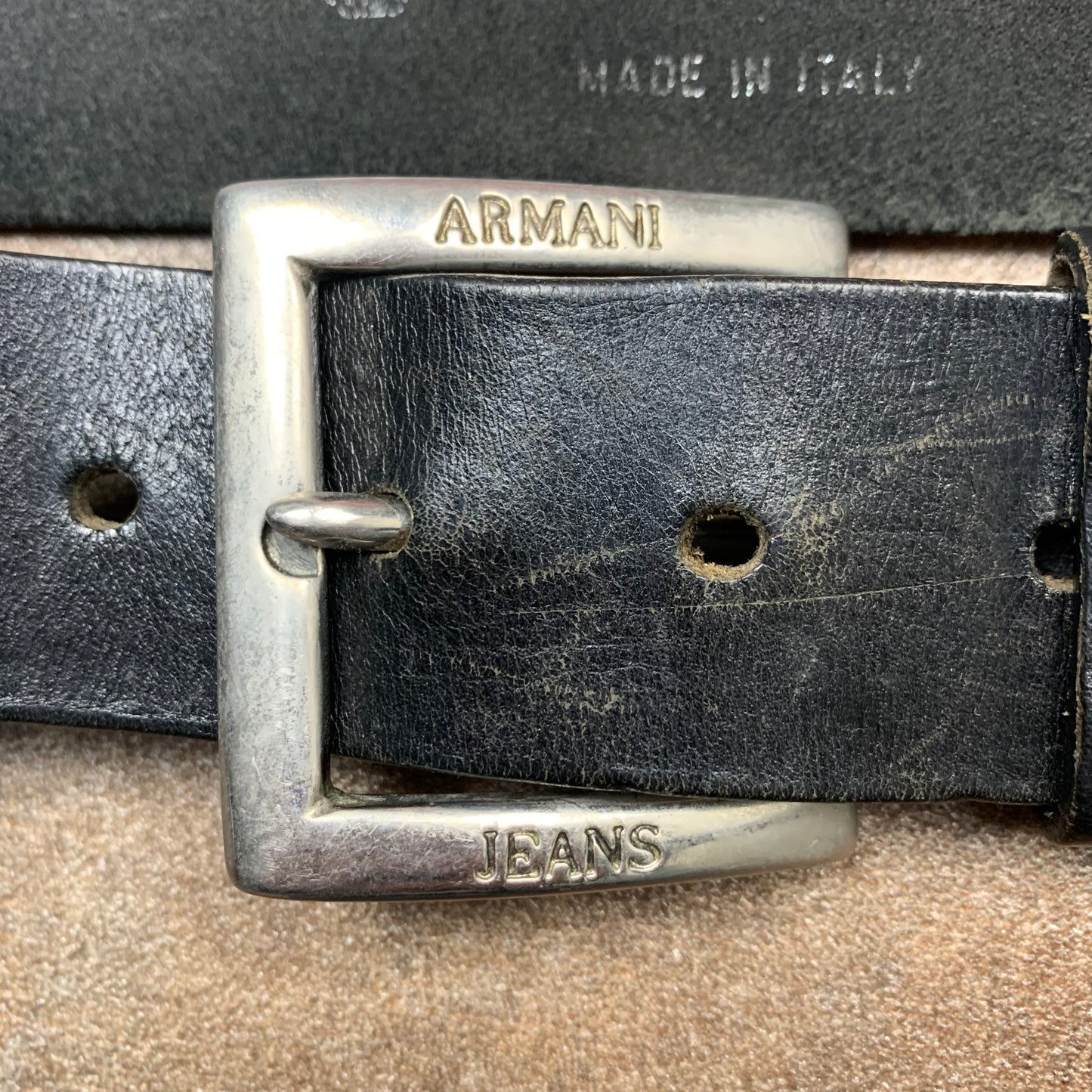 Armani Jeans 00s black logo belt