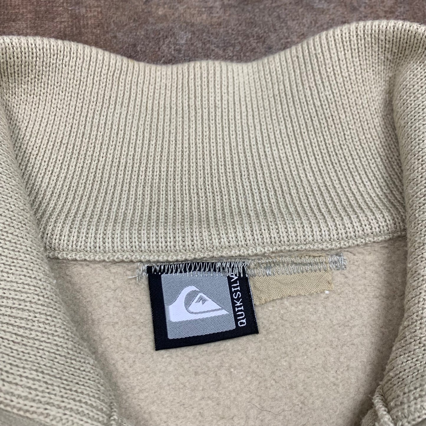 Quiksilver 90s cream boxy knit zip jumper