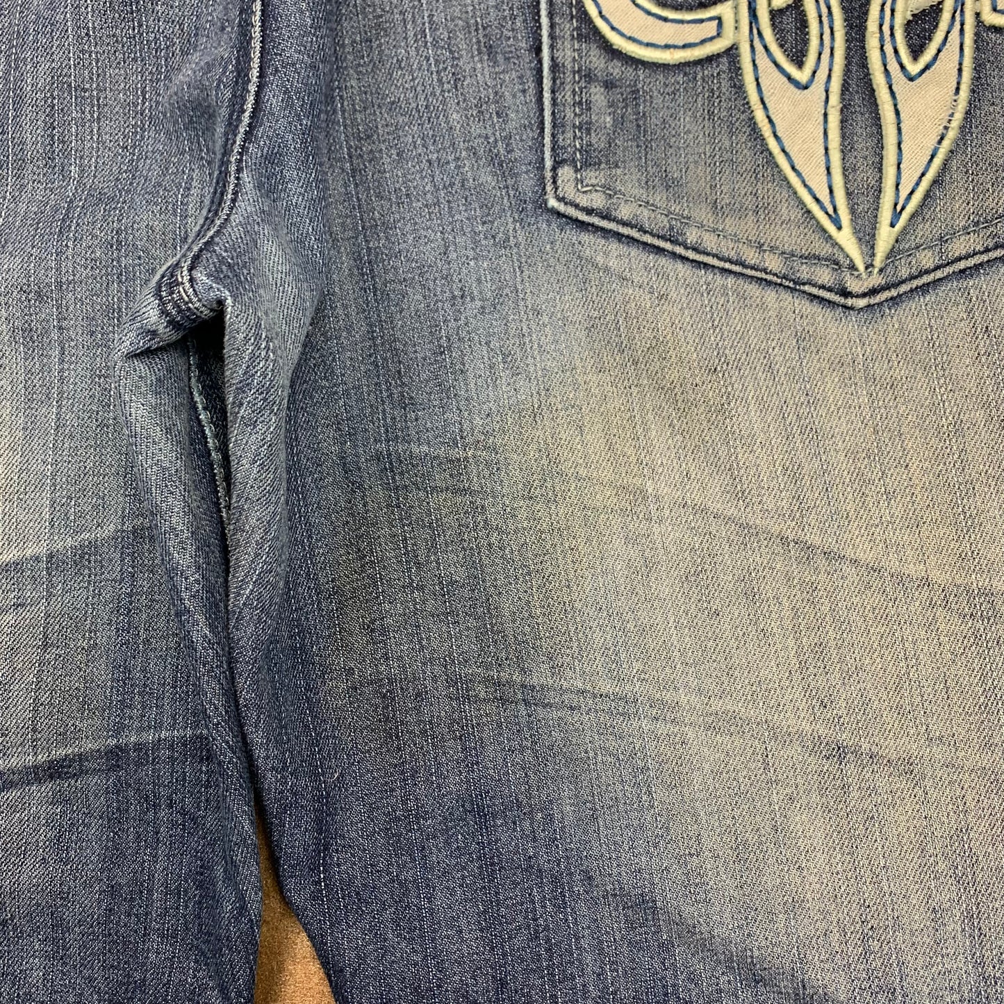 Raw Blue 00s graphic grunge baggy jeans