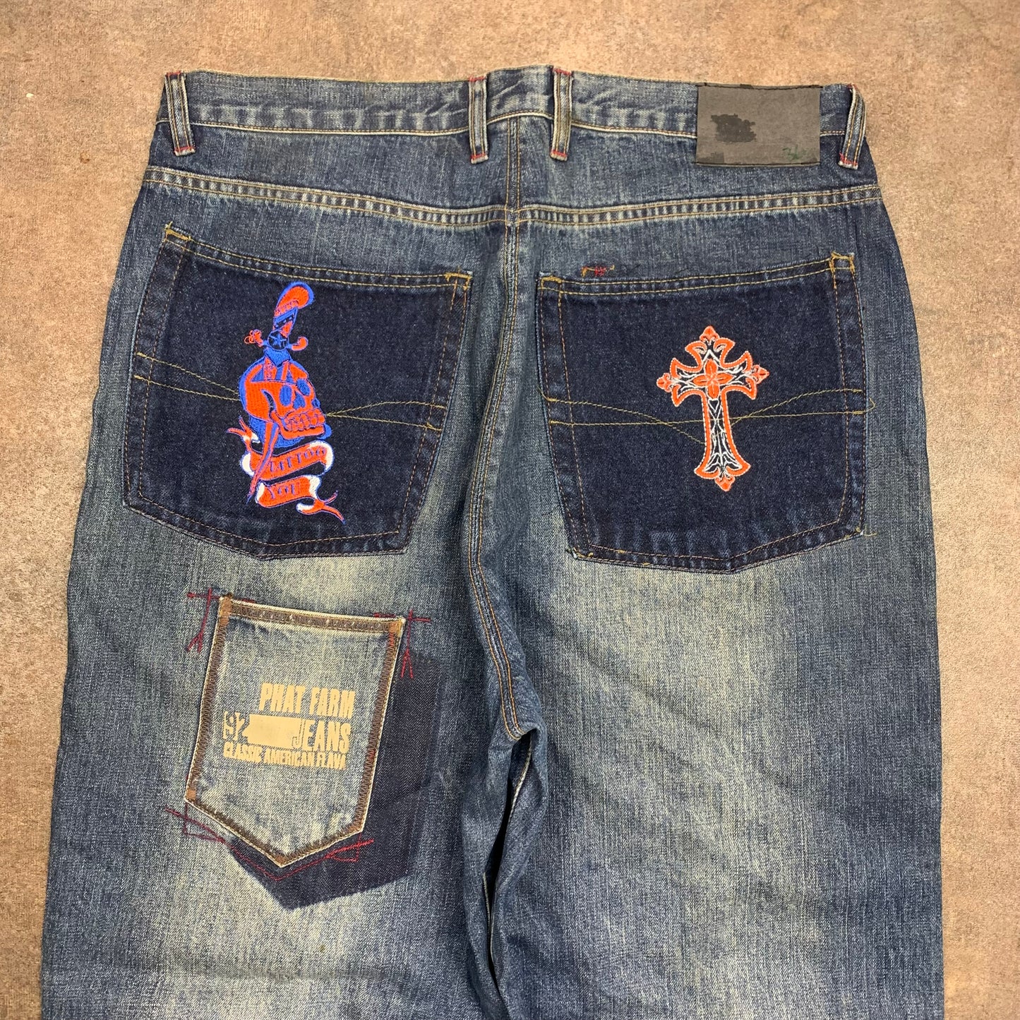 Phat Farm 00s baggy multipocket graphic jeans
