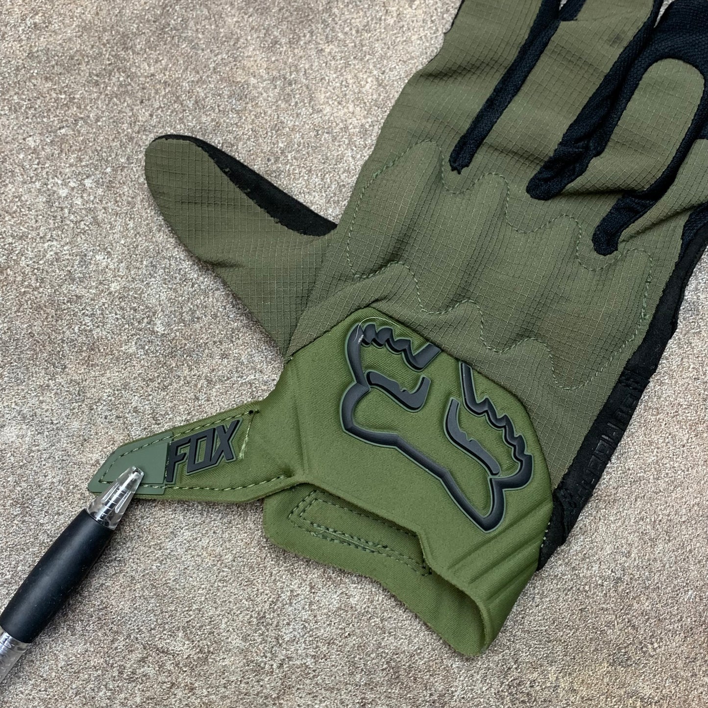 Fox Racing khaki green motorbike gloves