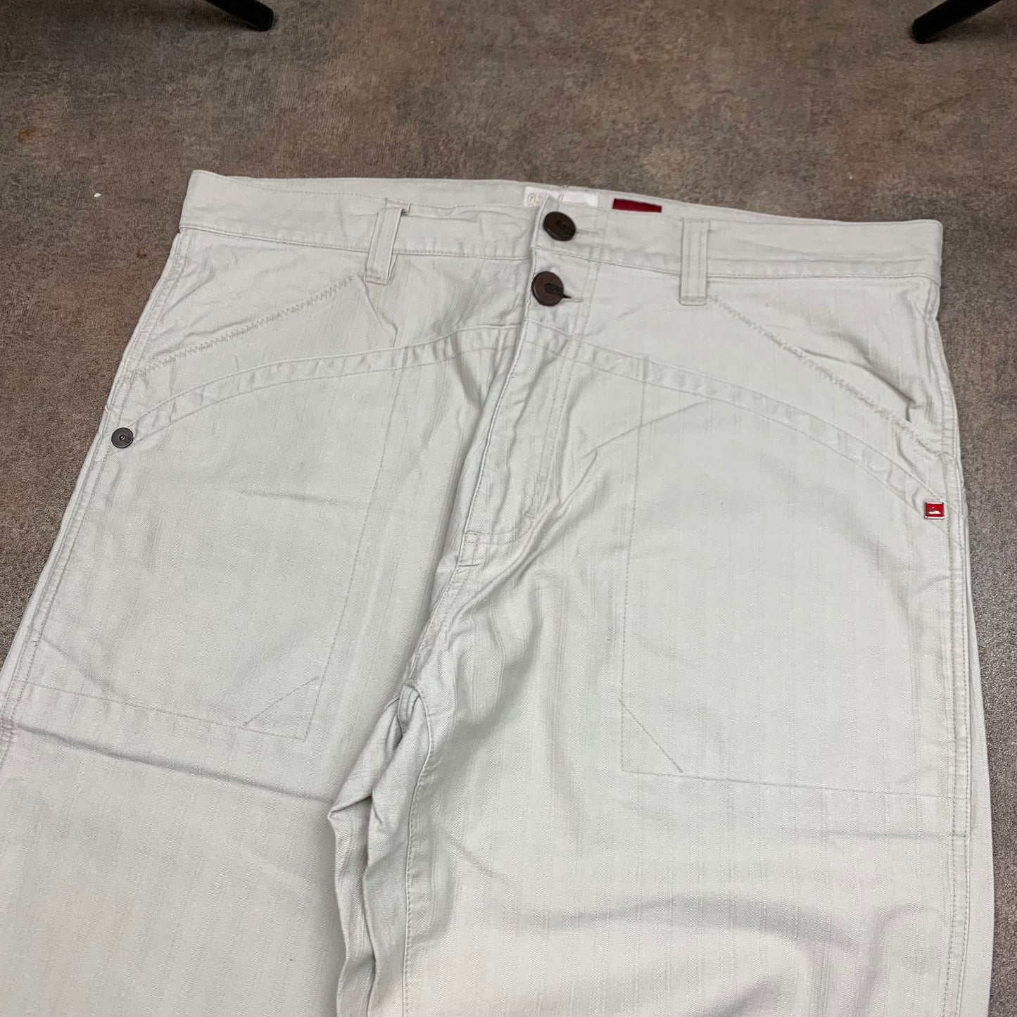 Quiksilver 00s cream baggy denim jeans