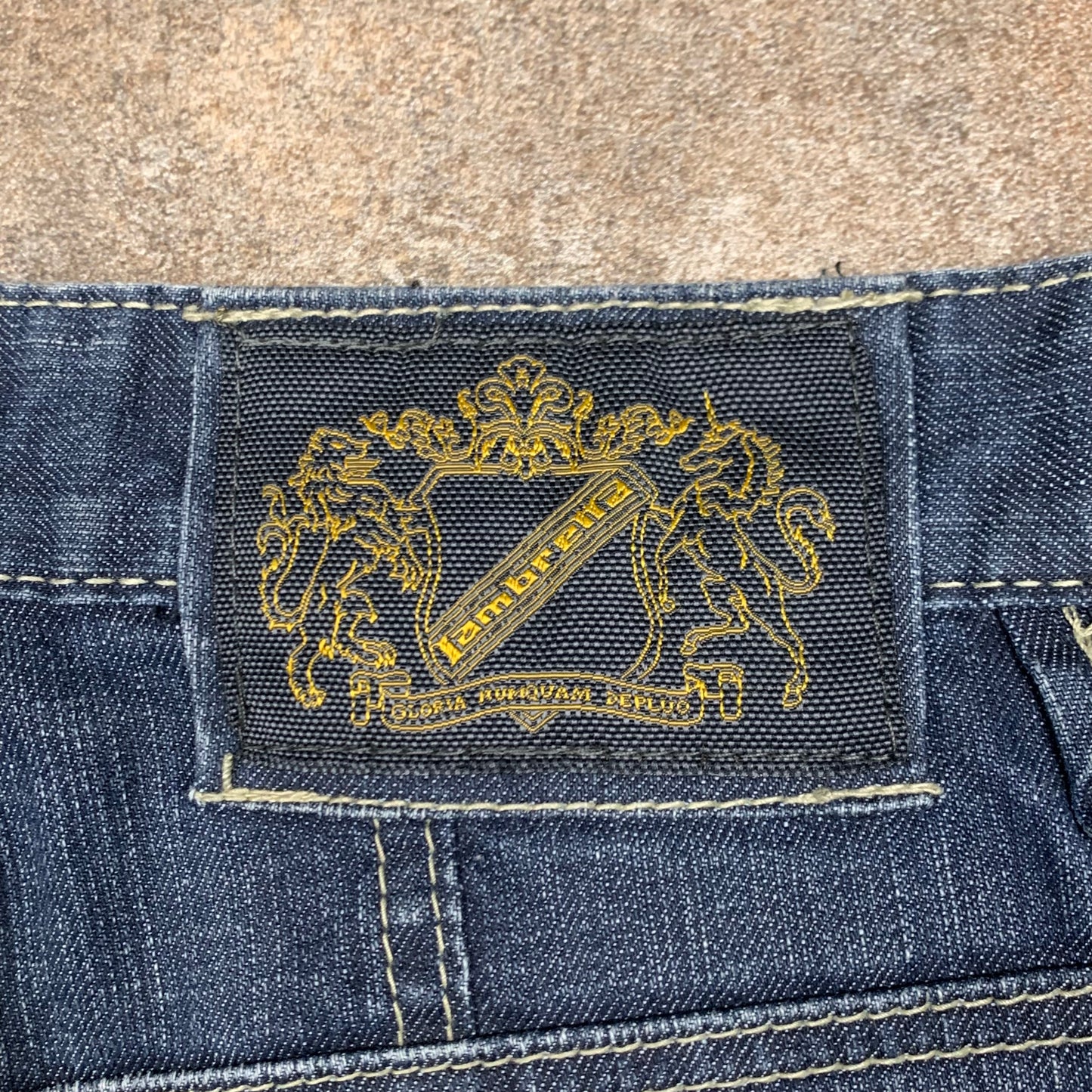 Lambretta 90s navy baggy graphic jeans