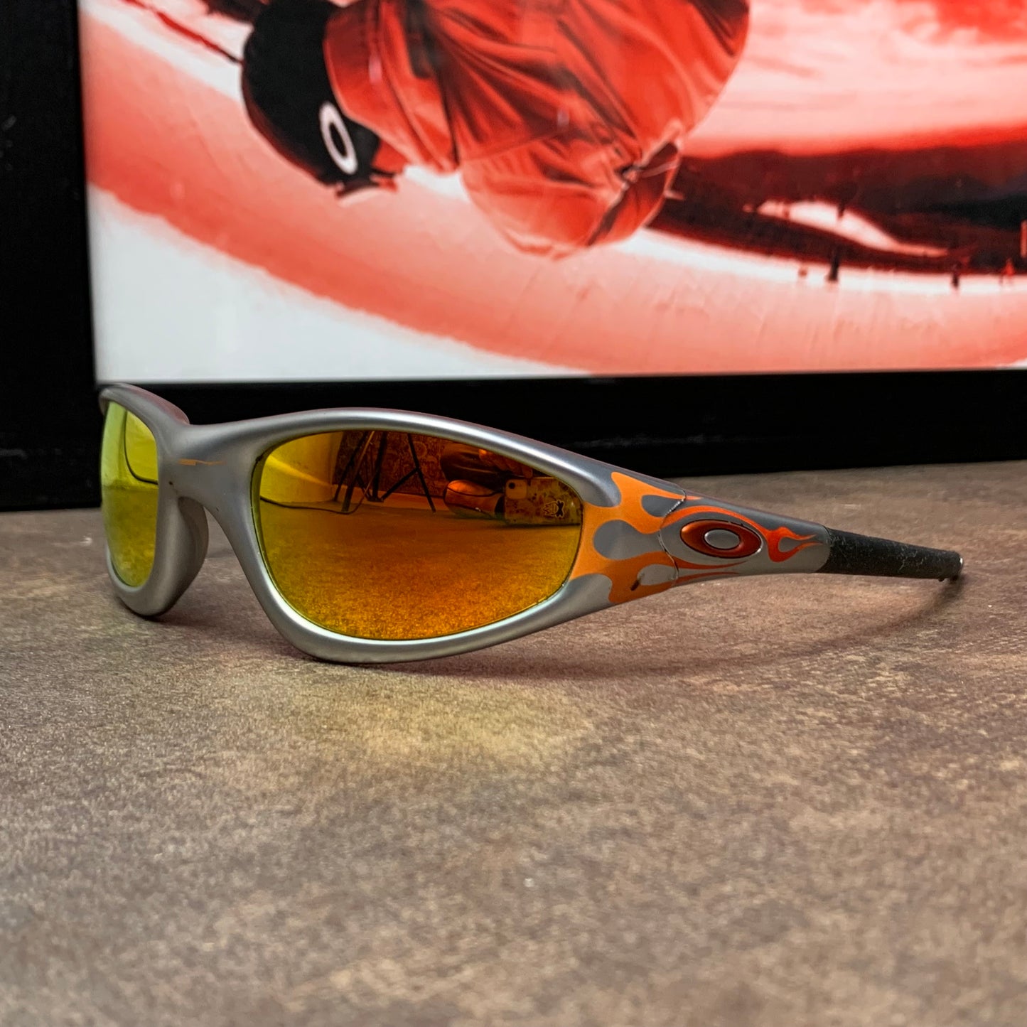 Oakley Software 90s flame graphic Straight Jacket sunglasses