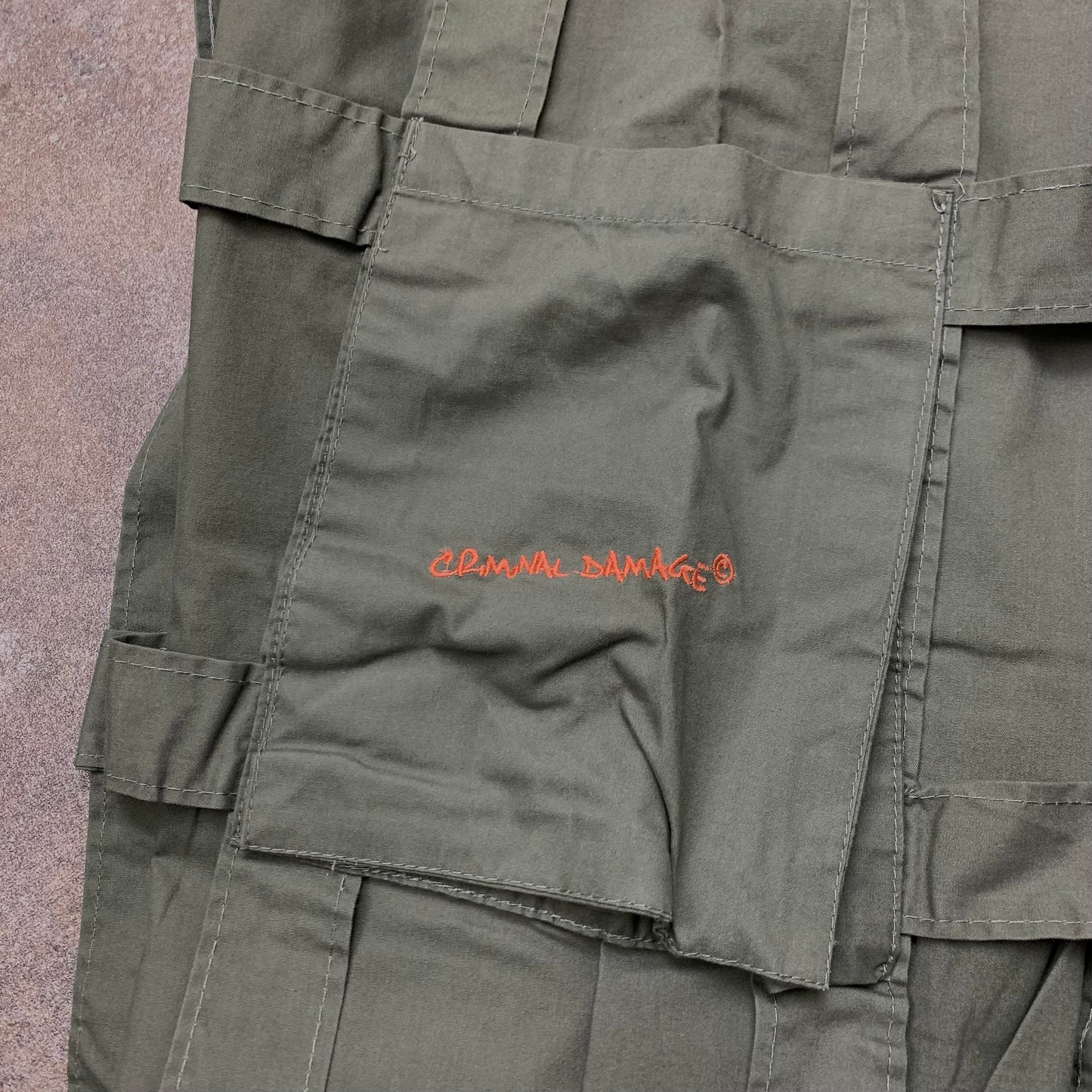 Criminal Damage 90s khaki baggy cargo trousers